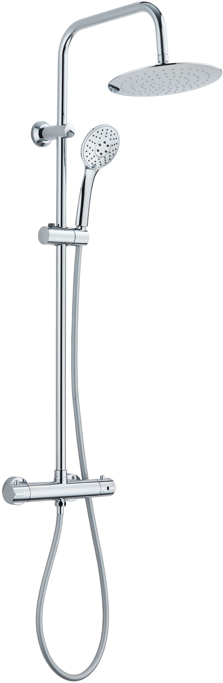 Invena Musta zestaw prysznicowy ścienny termostatyczny z deszczownicą chrom AU-84-001