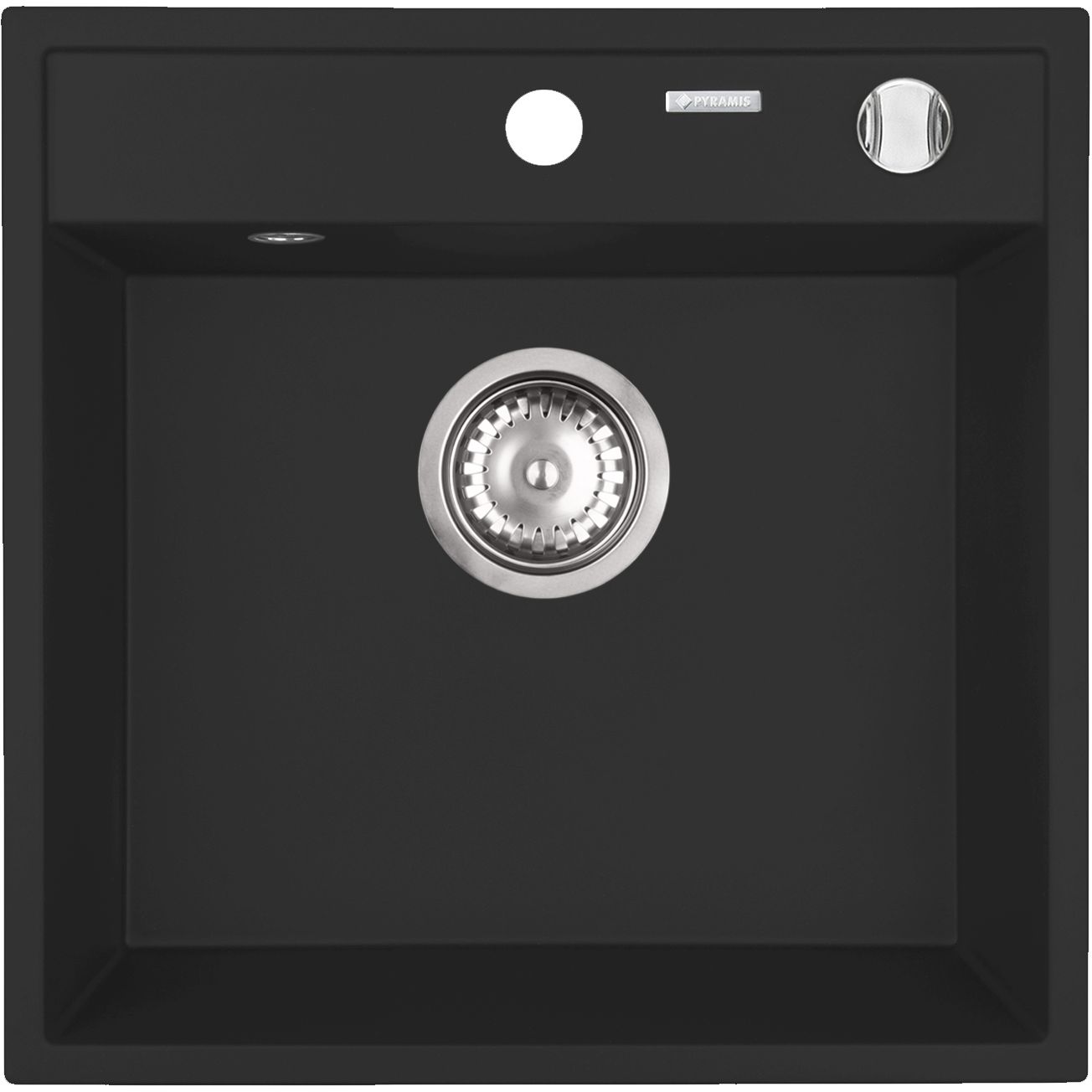 Pyramis Camea zlewozmywak granitowy 40x40 cm czarny 070168201