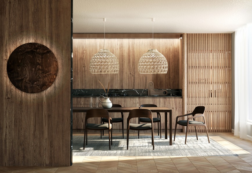 Nowodvorski Lighting Ring Timber Led kinkiet 1x16 W ciemne drewno 11292