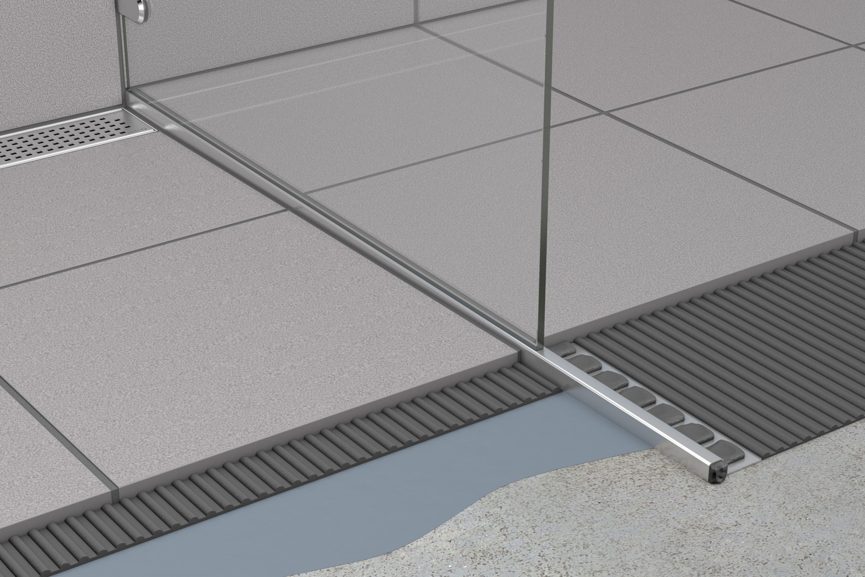 ACO ShowerStep Black listwa kształtująca spadek 99 cm wys. 1-3 cm lewa czarna 9010.91.45