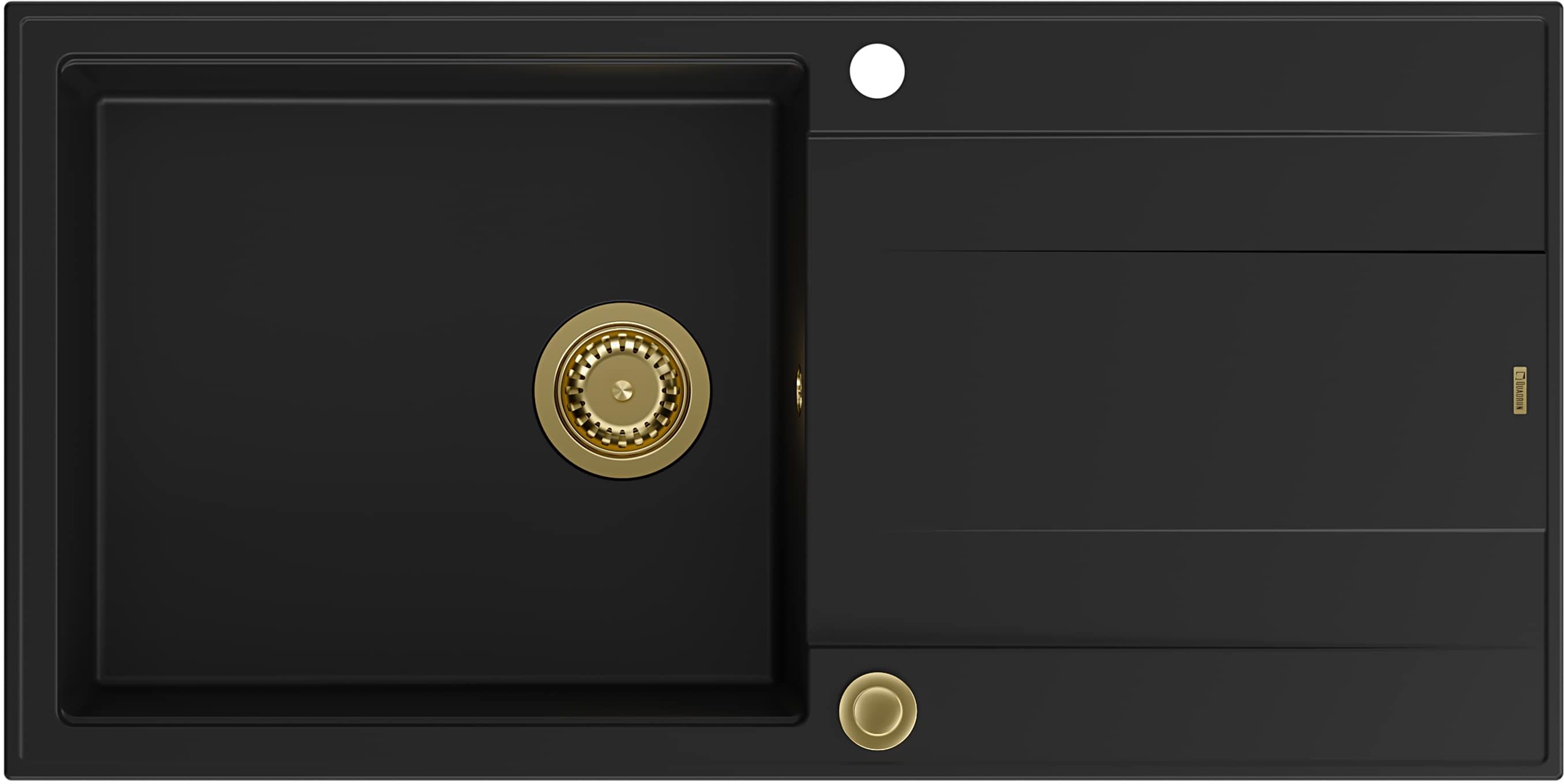 Quadron Evan 146XL zlewozmywak 100x50 cm GraniteQ pure carbon/złoty HCQE10050U7_PVDG1_P2O