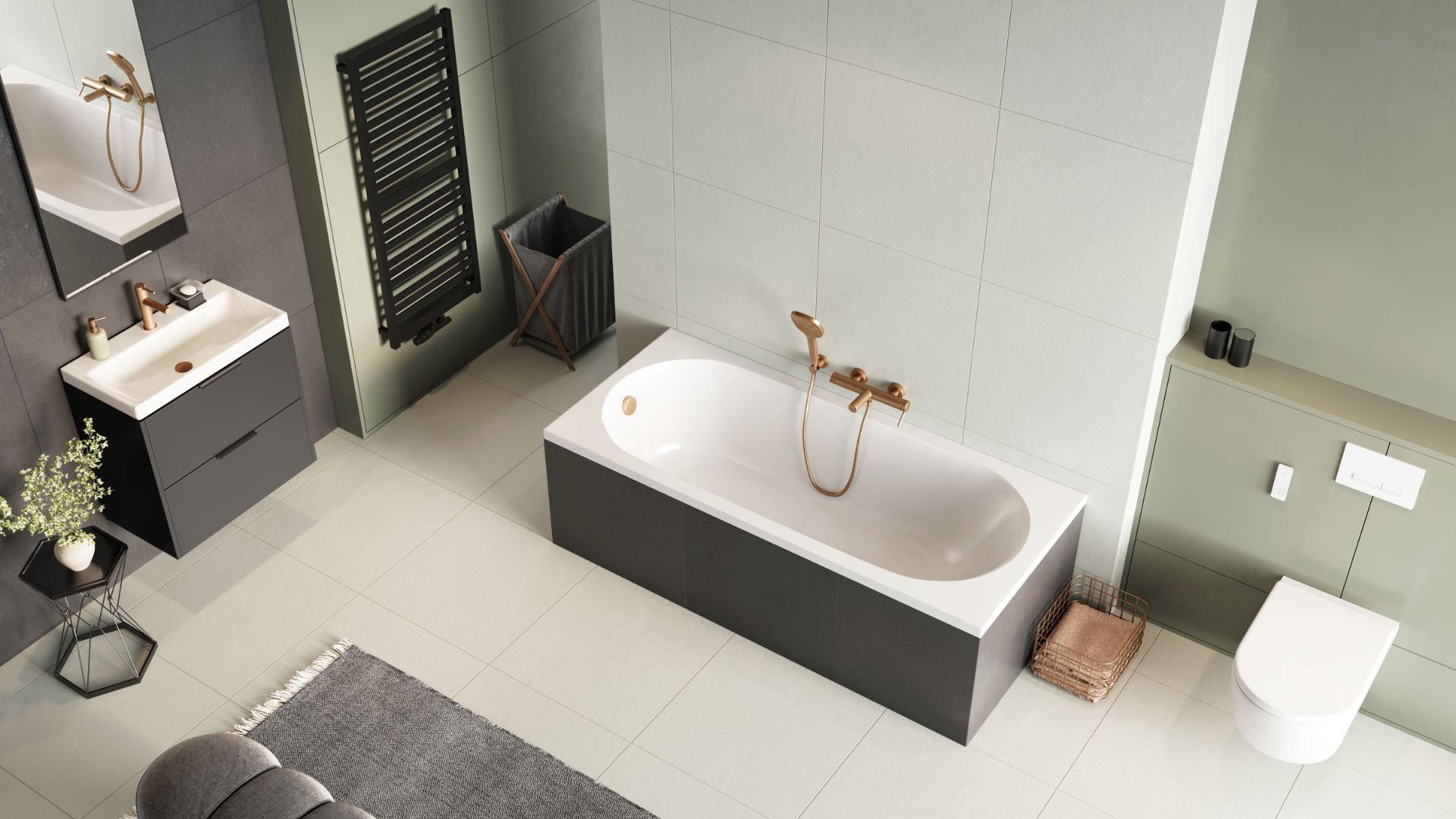 Excellent Oceana wanna prostokątna Slim 180x80 cm biała WAEX.OCM.180.80WHS