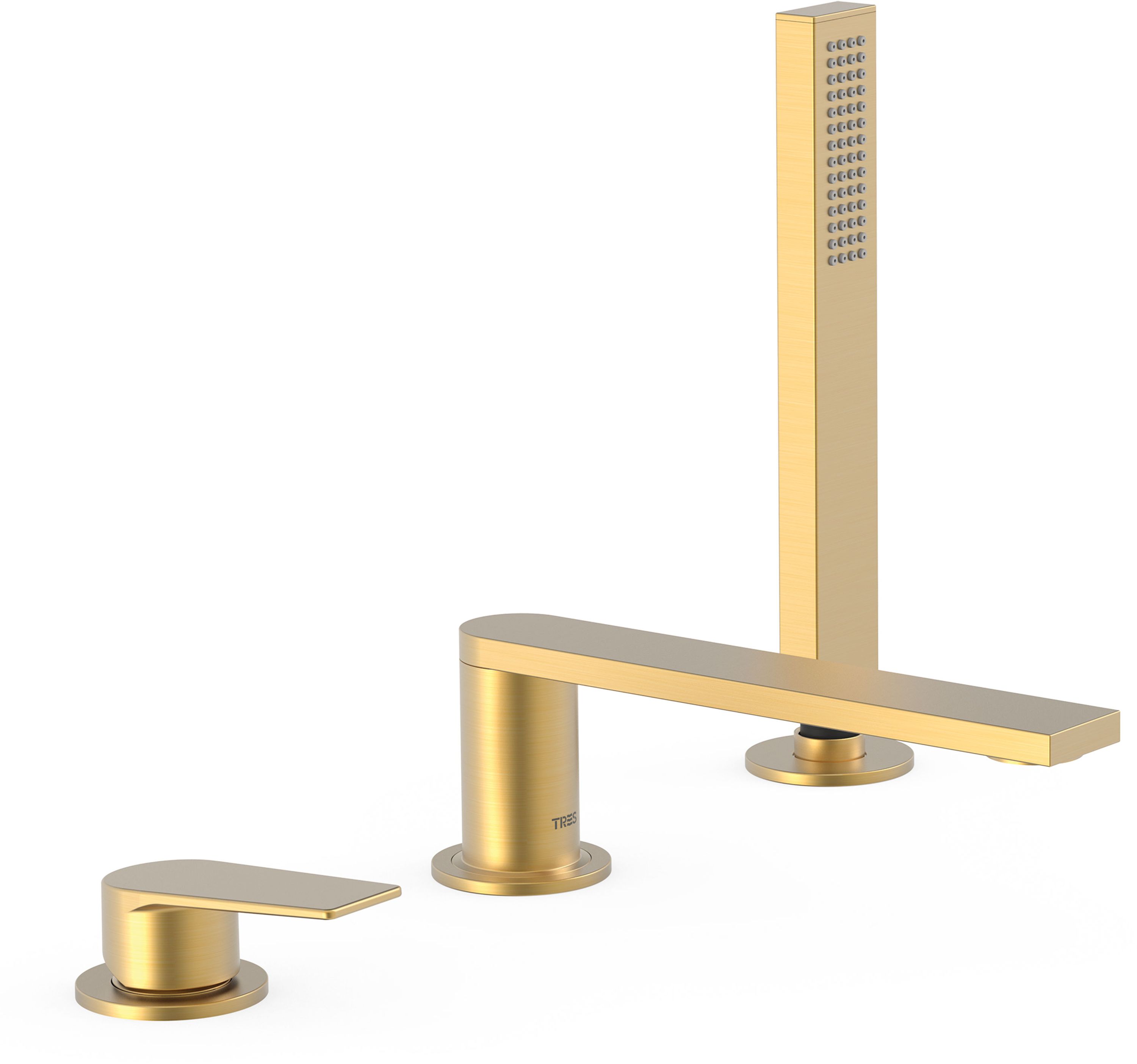 Tres Project bateria wannowo-prysznicowa 3-otworowa złoty mat 24-K 21116101OM