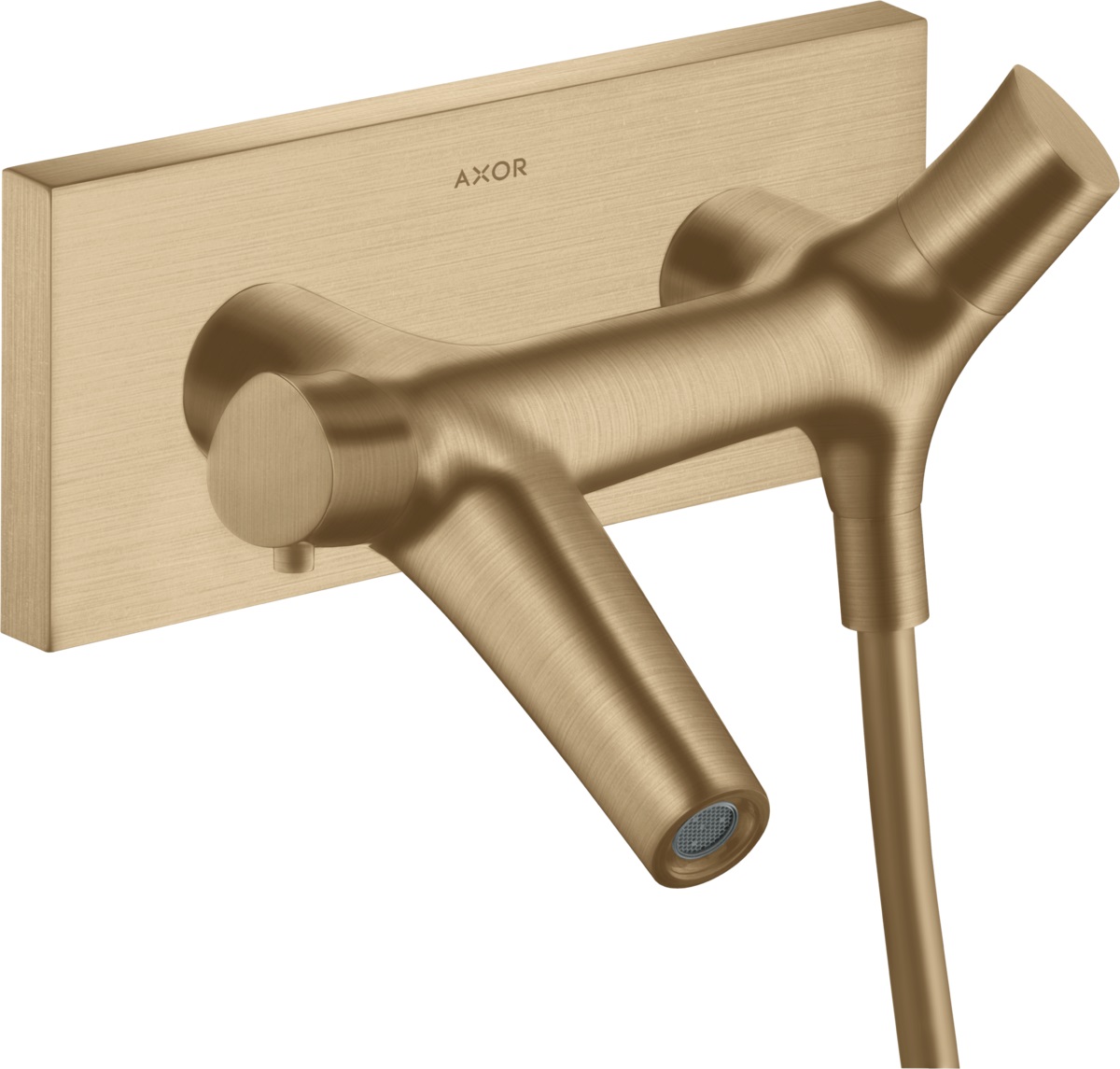 Axor Starck Organic bateria wannowo-prysznicowa termostatyczna ścienna brąz szczotkowany 12410140