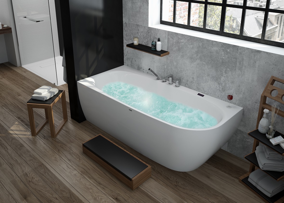 Hoesch iSensi wanna narożna 190x90 cm z napełnianiem lewa biała 3855.010