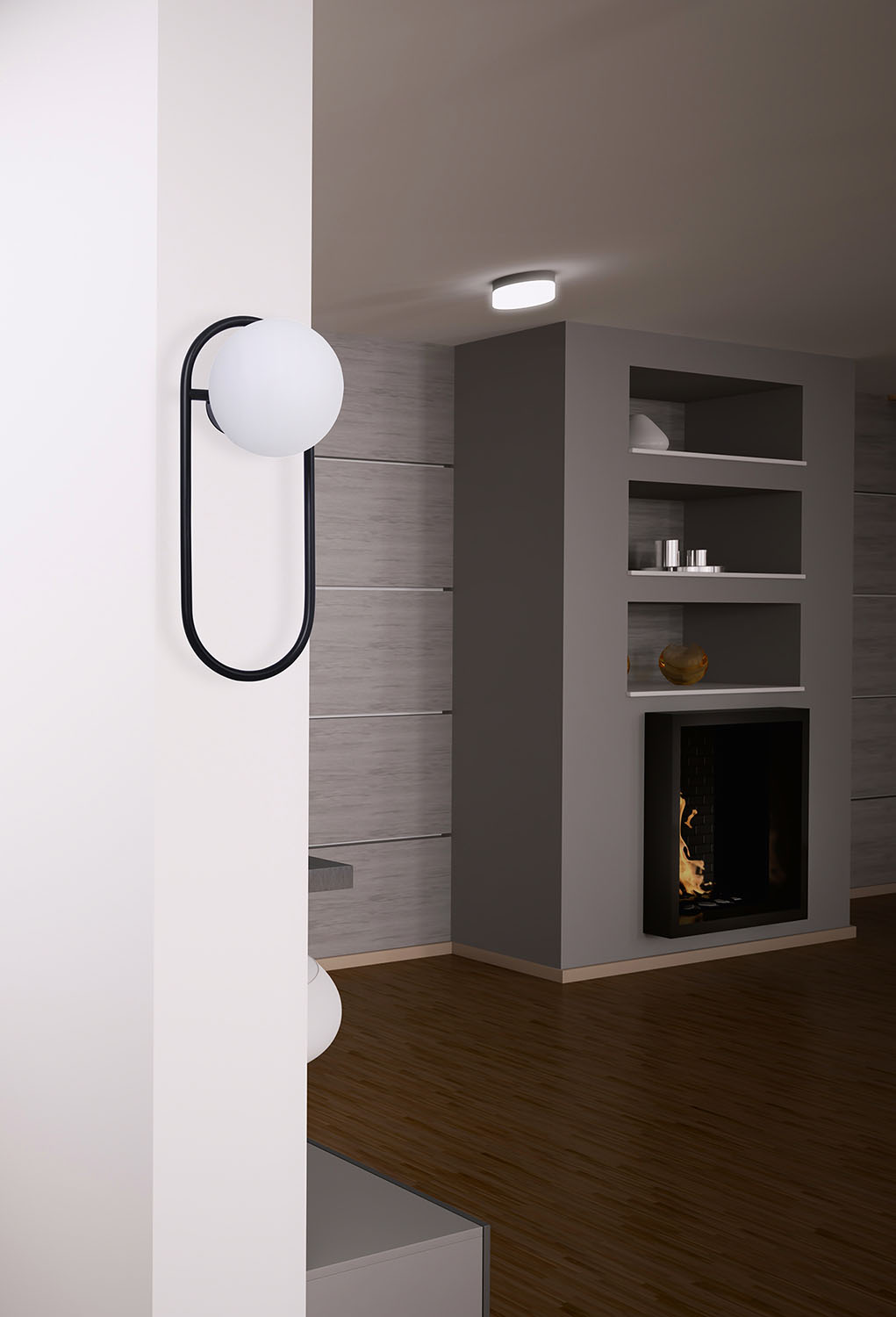 Kaja Finestra kinkiet 1x40 W biały-czarny K-4964