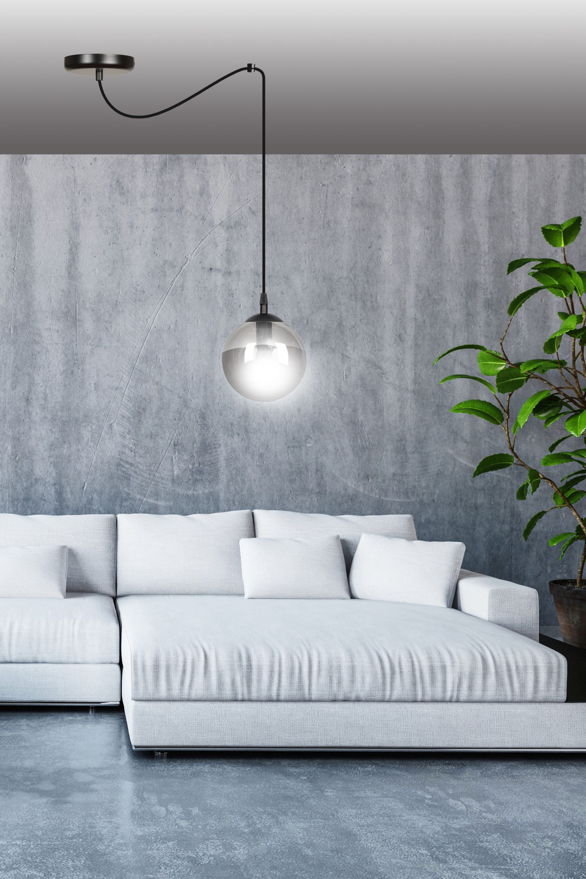 Emibig Gigi lampa wisząca 1x10 W czarna-przezroczysta 936/1