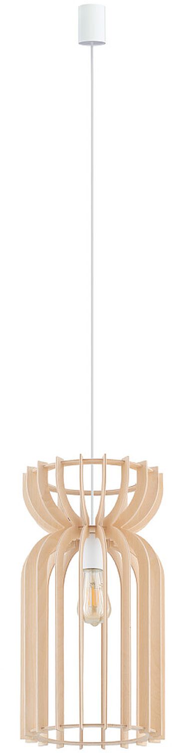 Nowodvorski Lighting Kymi A lampa wisząca 1x60W biały/drewno 10570 - Wysyłka w 24h