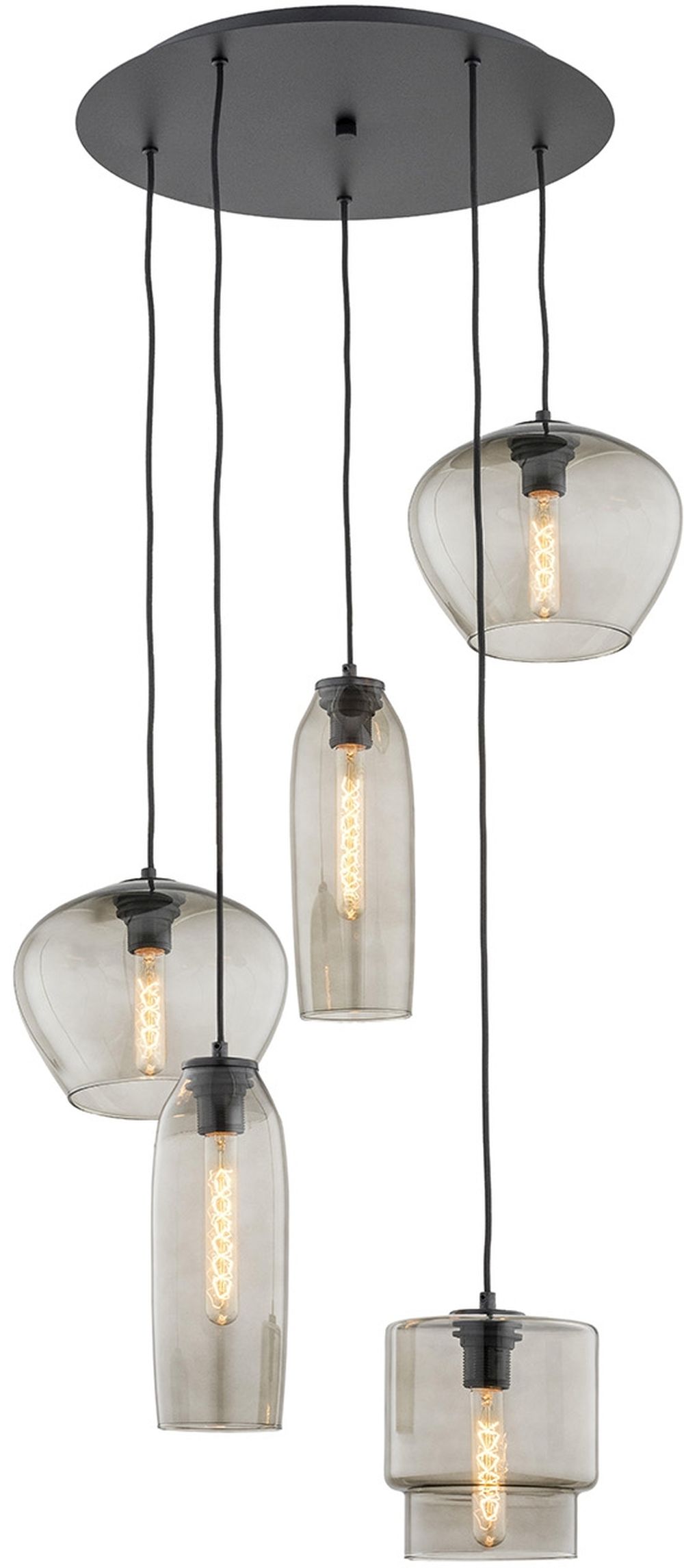 Argon Serafino lampa wisząca 5x15W grafit/przydymiony 2080