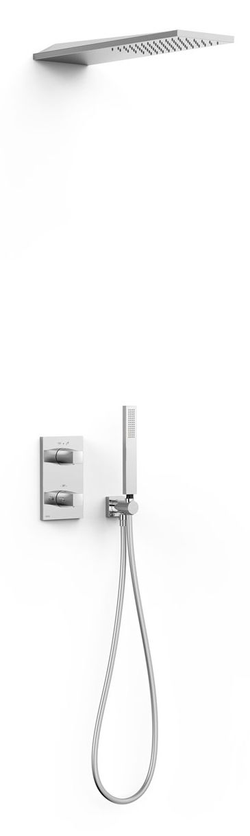 Tres Therm-Box zestaw prysznicowy podtynkowy termostatyczny z deszczownicą chrom 21125005