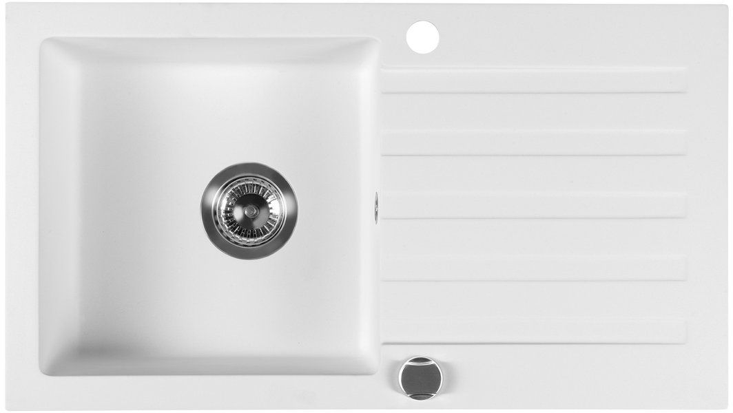 Sapho zlewozmywak granitowy 78x44 cm biały GR7201