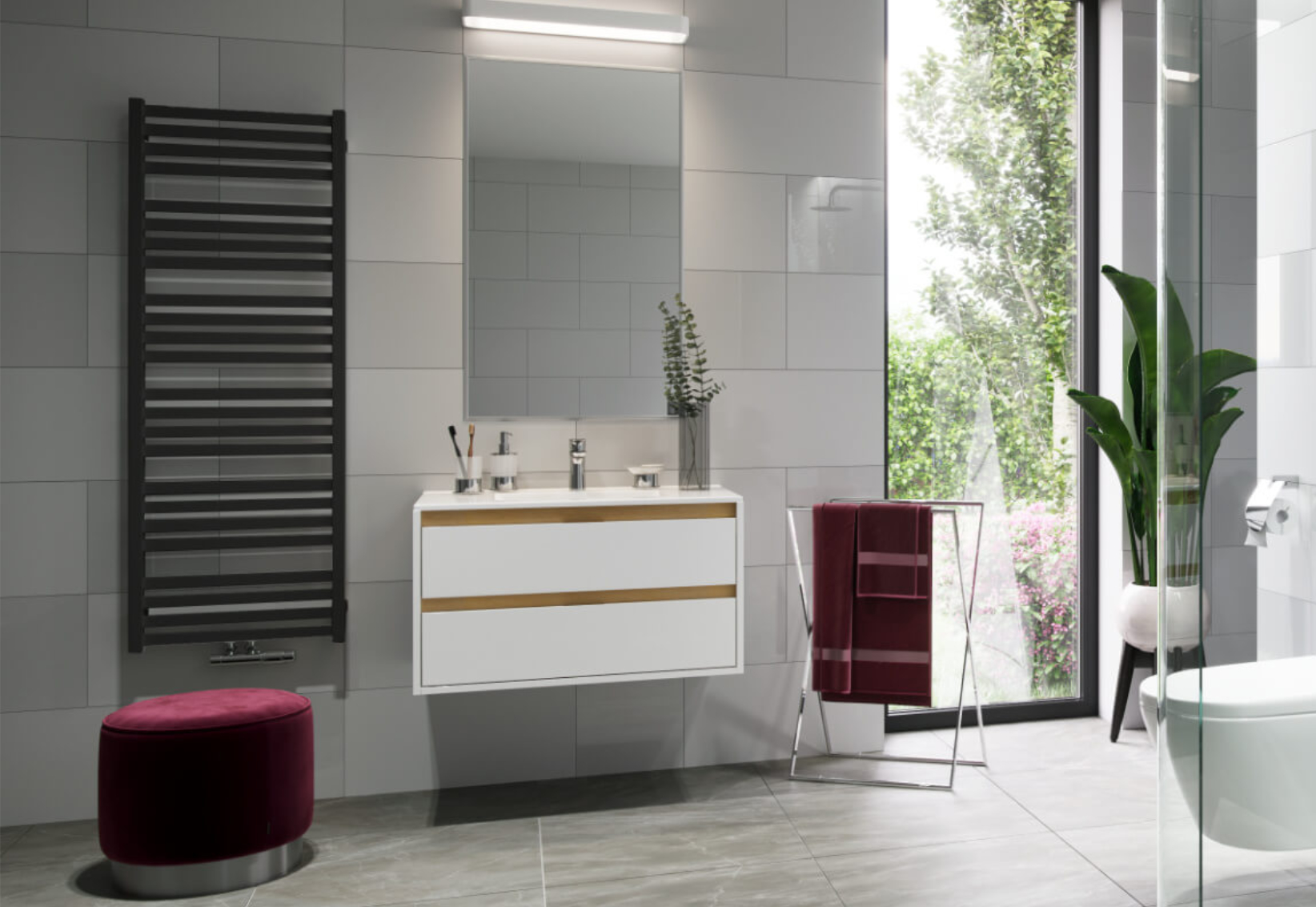 Excellent Horos grzejnik łazienkowy drabinkowy 146x50 cm czarny GREX.HO146.BL