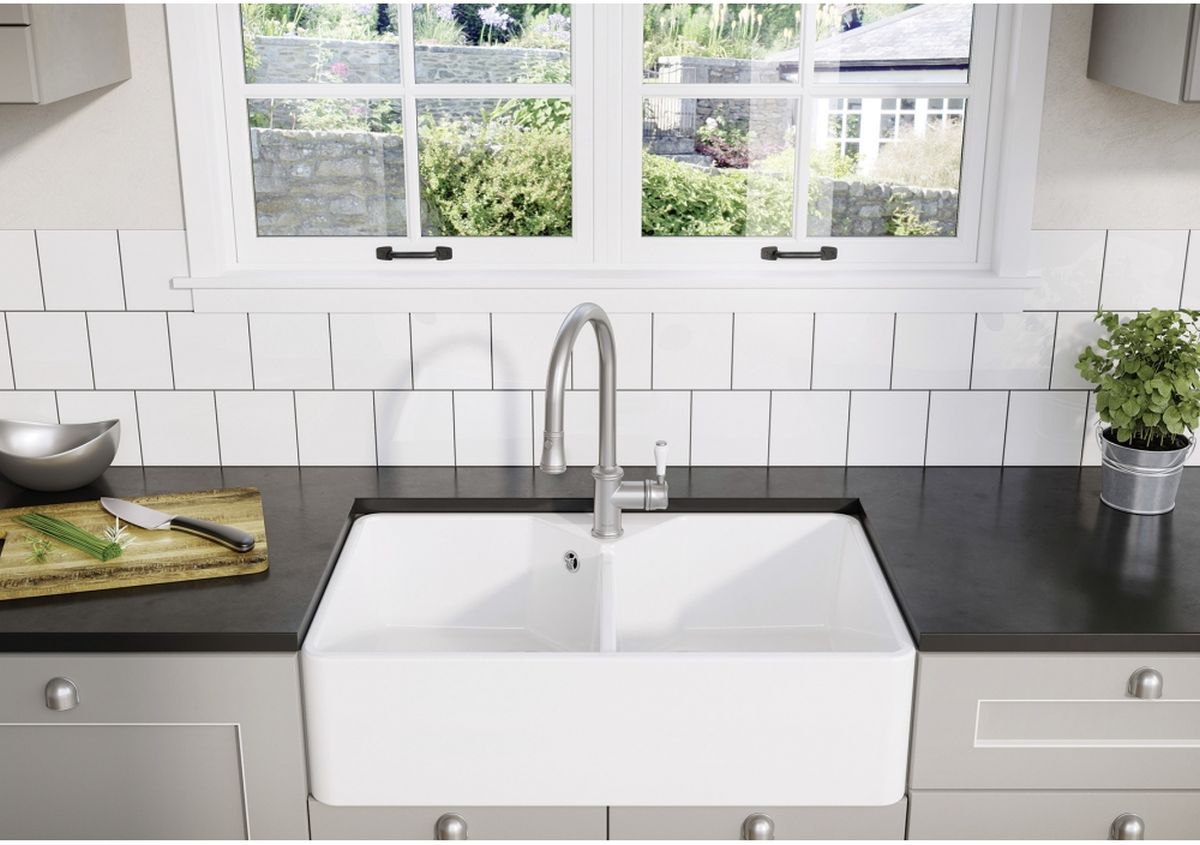 Blanco Villae Farmhouse 8 zlewozmywak ceramiczny 79,4x49 cm biały połysk 525164 - Wysyłka w 24h