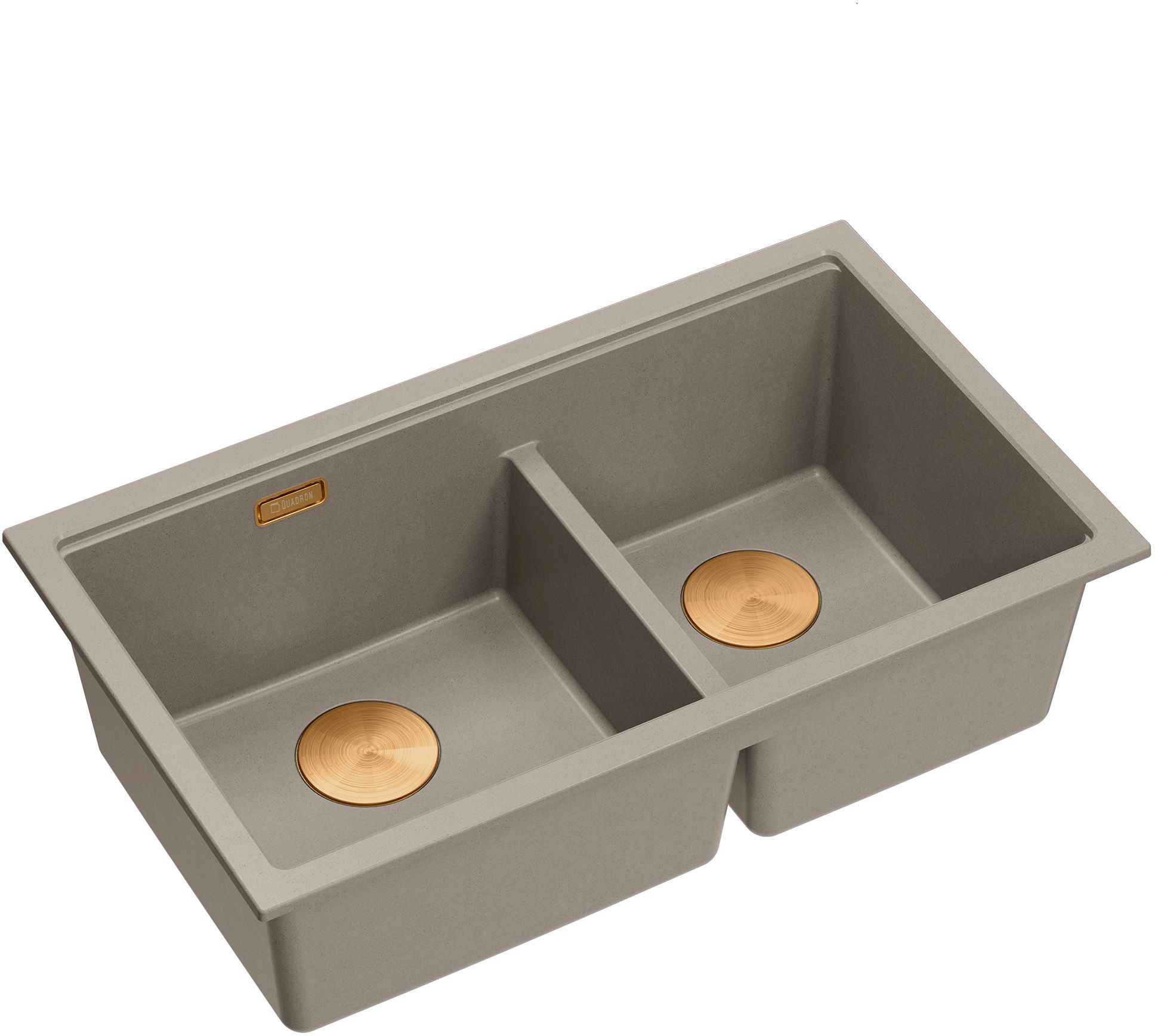 Quadron Logan 120 zlewozmywak GraniteQ 76x45 cm soft taupe/elementy miedziane HQL7645U4_PVDC1_U