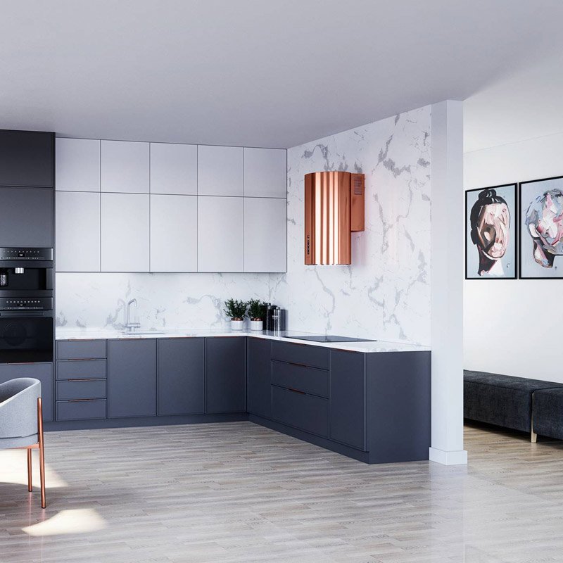 Globalo Silent Quality Heweno okap kuchenny 39 cm ścienny HEWENO_39_3_MIEDZ