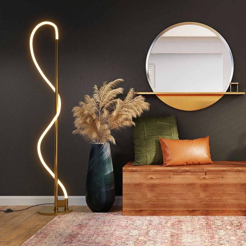 Abruzzo Spirali lampa stojąca 1x30 W złota ABR-EOS-G-30W