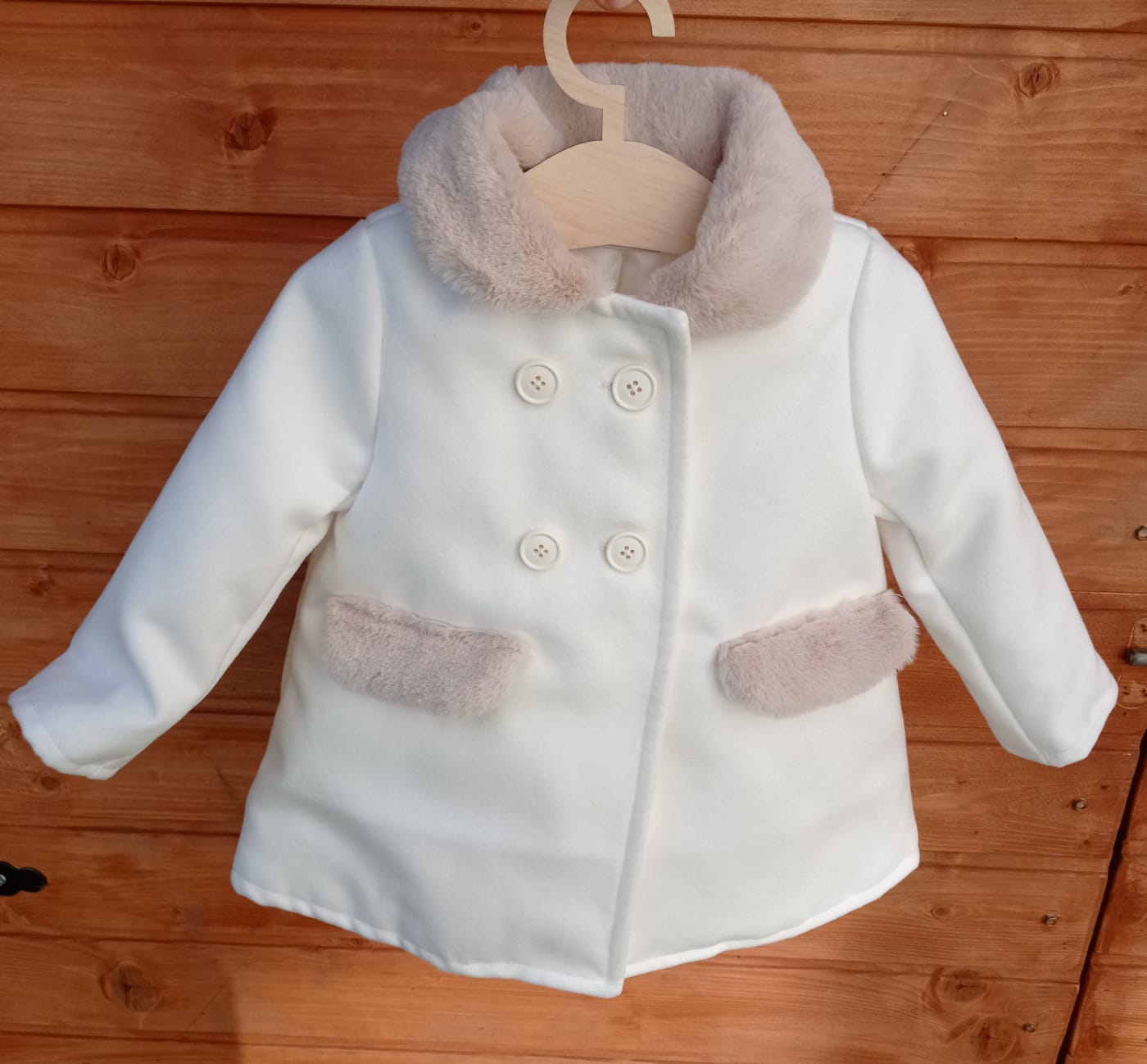 LaFerio Płaszczyk dla dziewczynki do chrztu Ecru