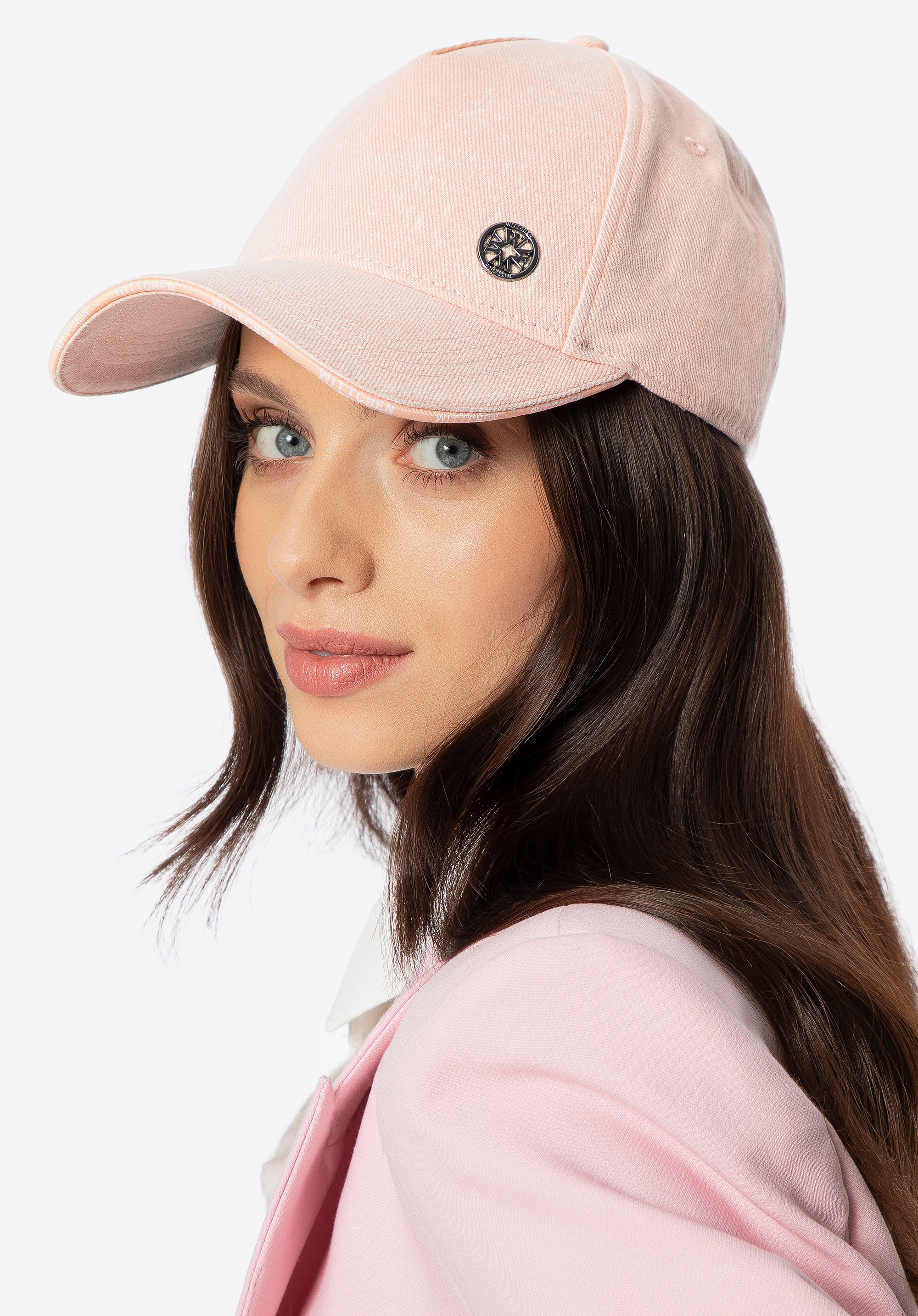 Bawełniana czapka z daszkiem różowa