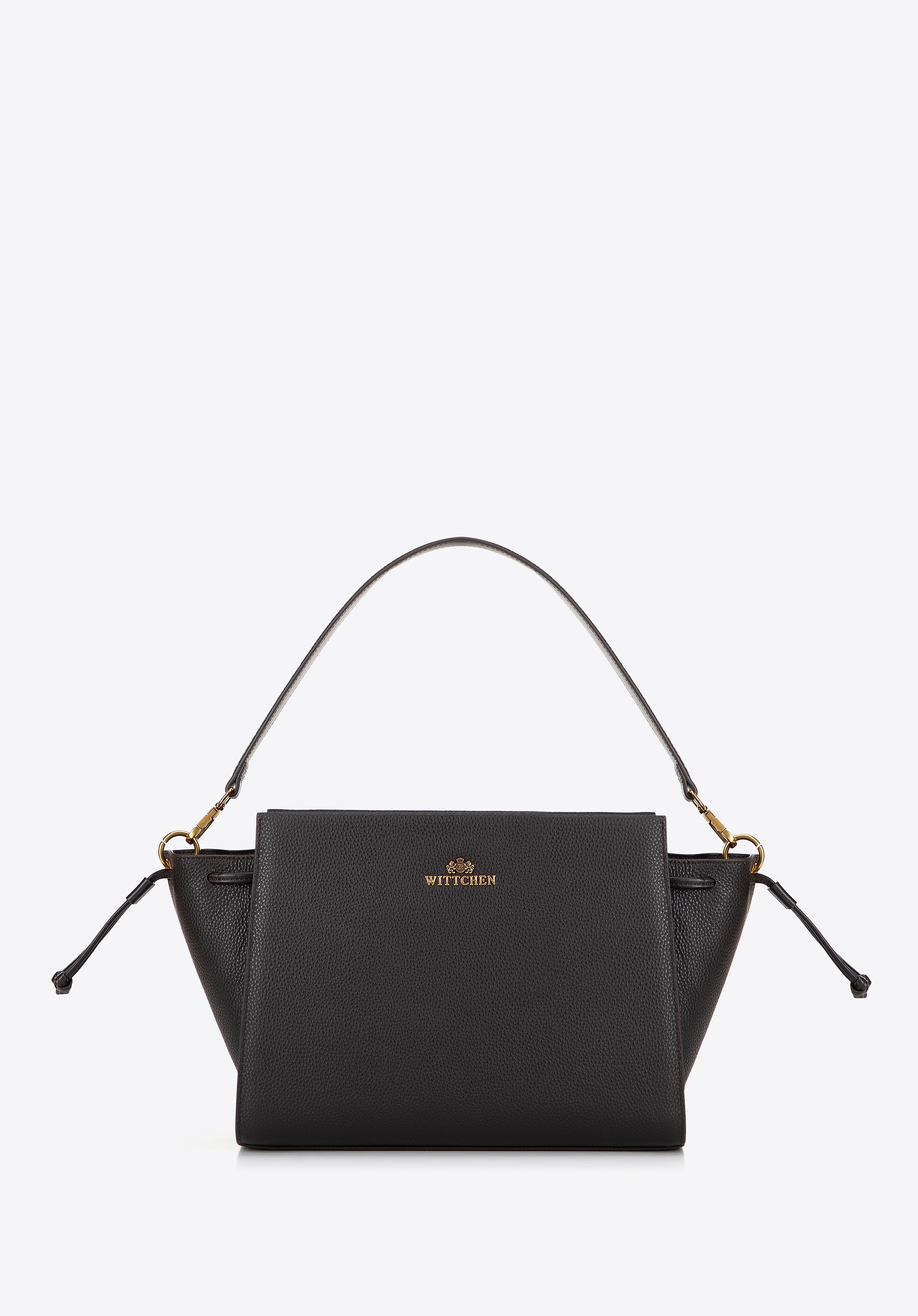 Skórzany kuferek z troczkami ciemny brąz