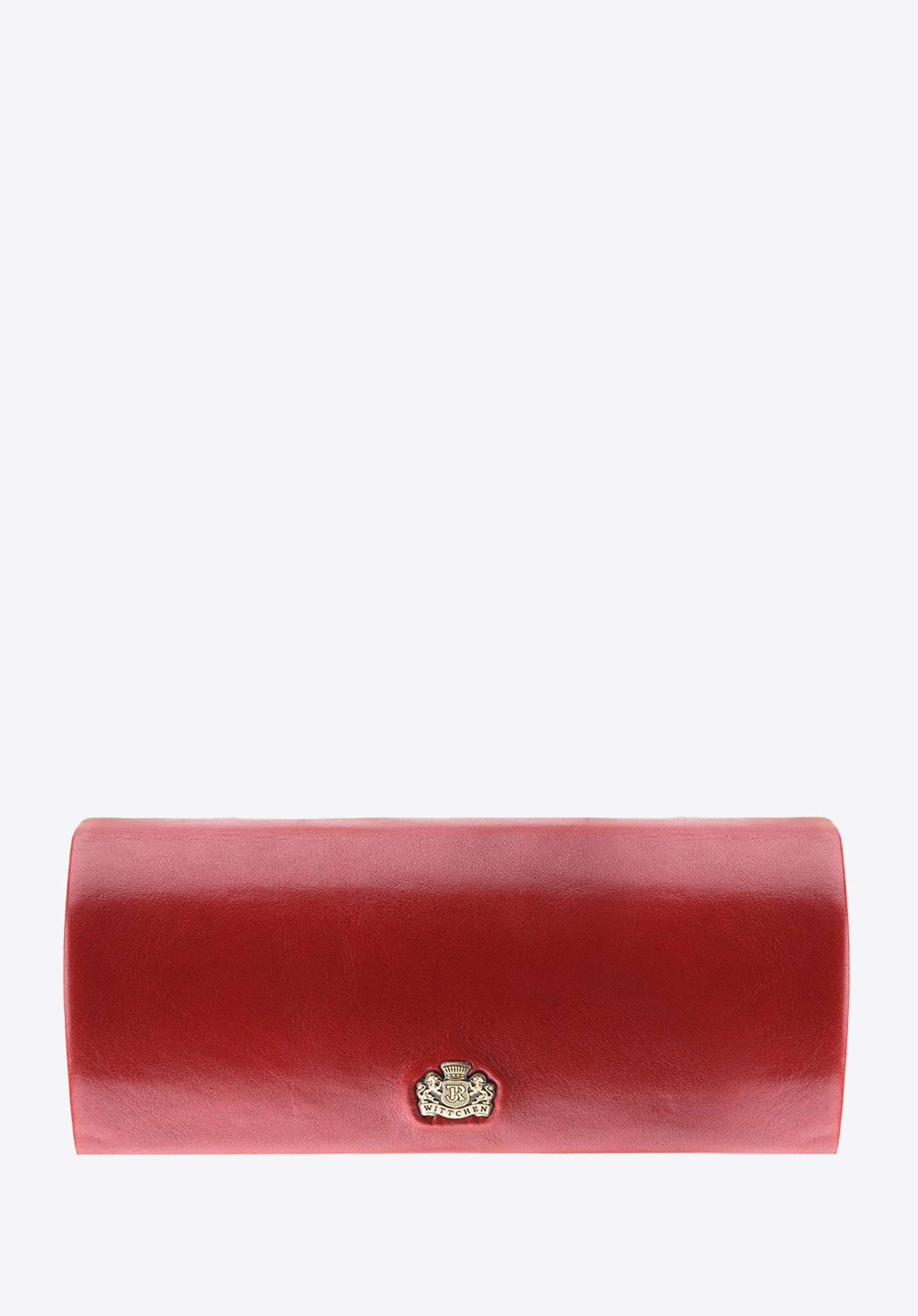 Etui na okulary skórzane gładkie czerwone