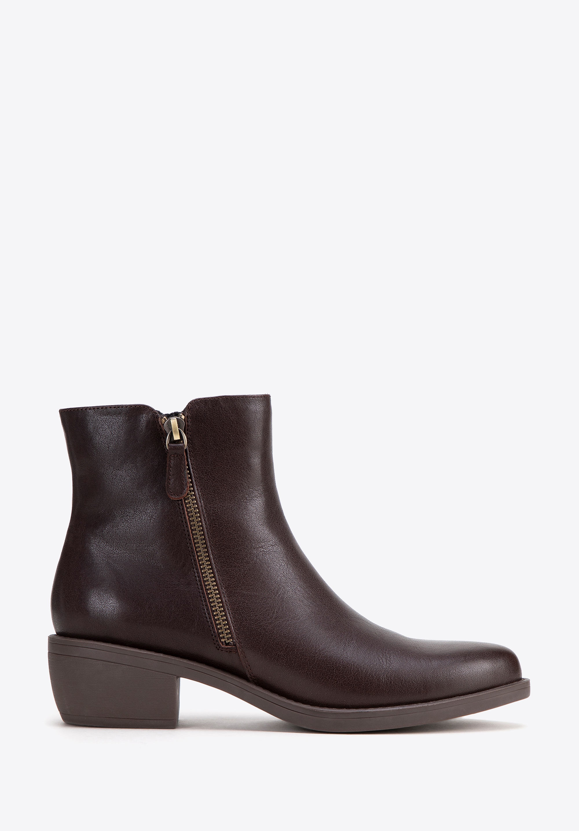 Damskie botki skórzane klasyczne brązowe