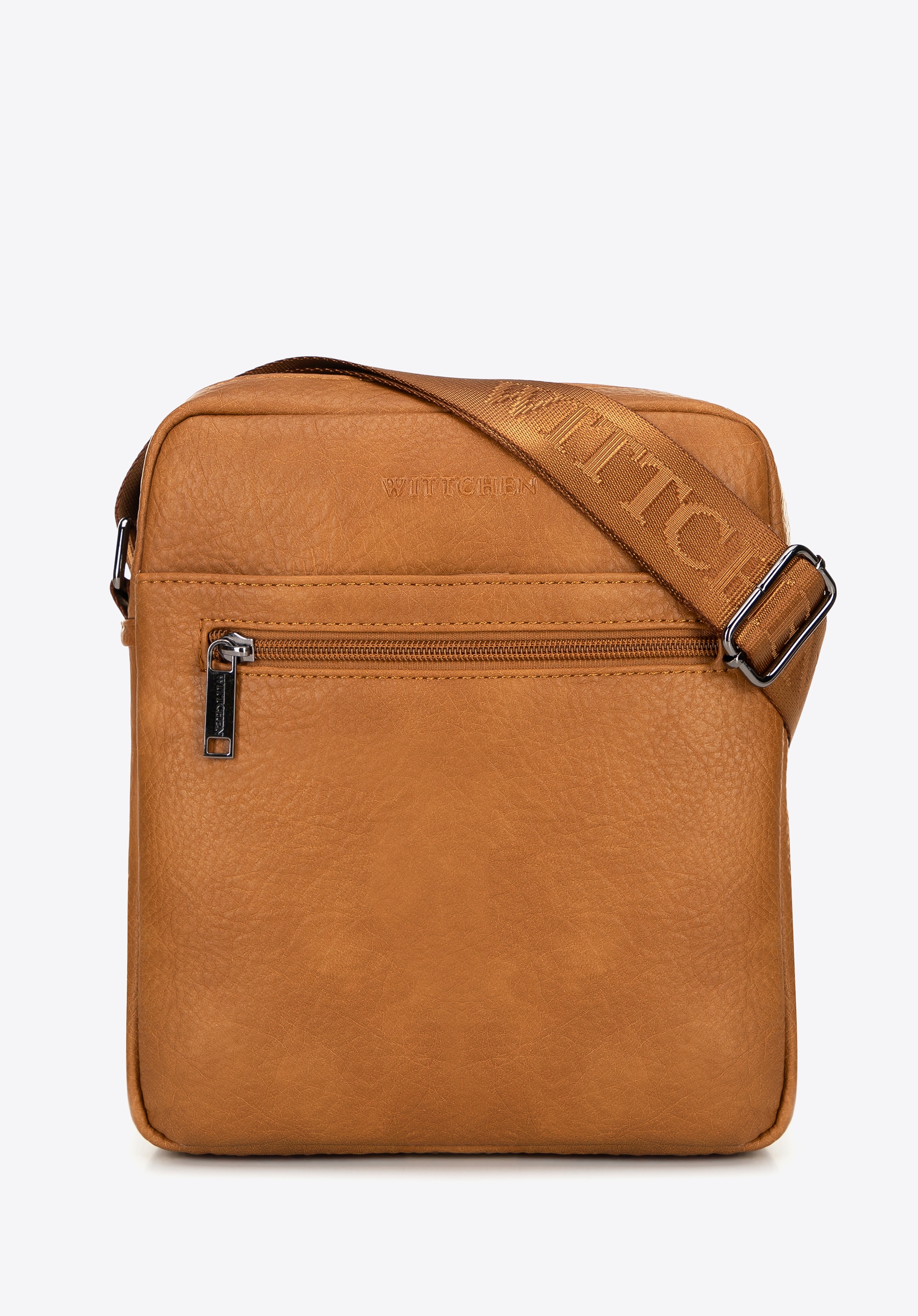 Listonoszka z imitacji skóry z regulowanym paskiem brązowa