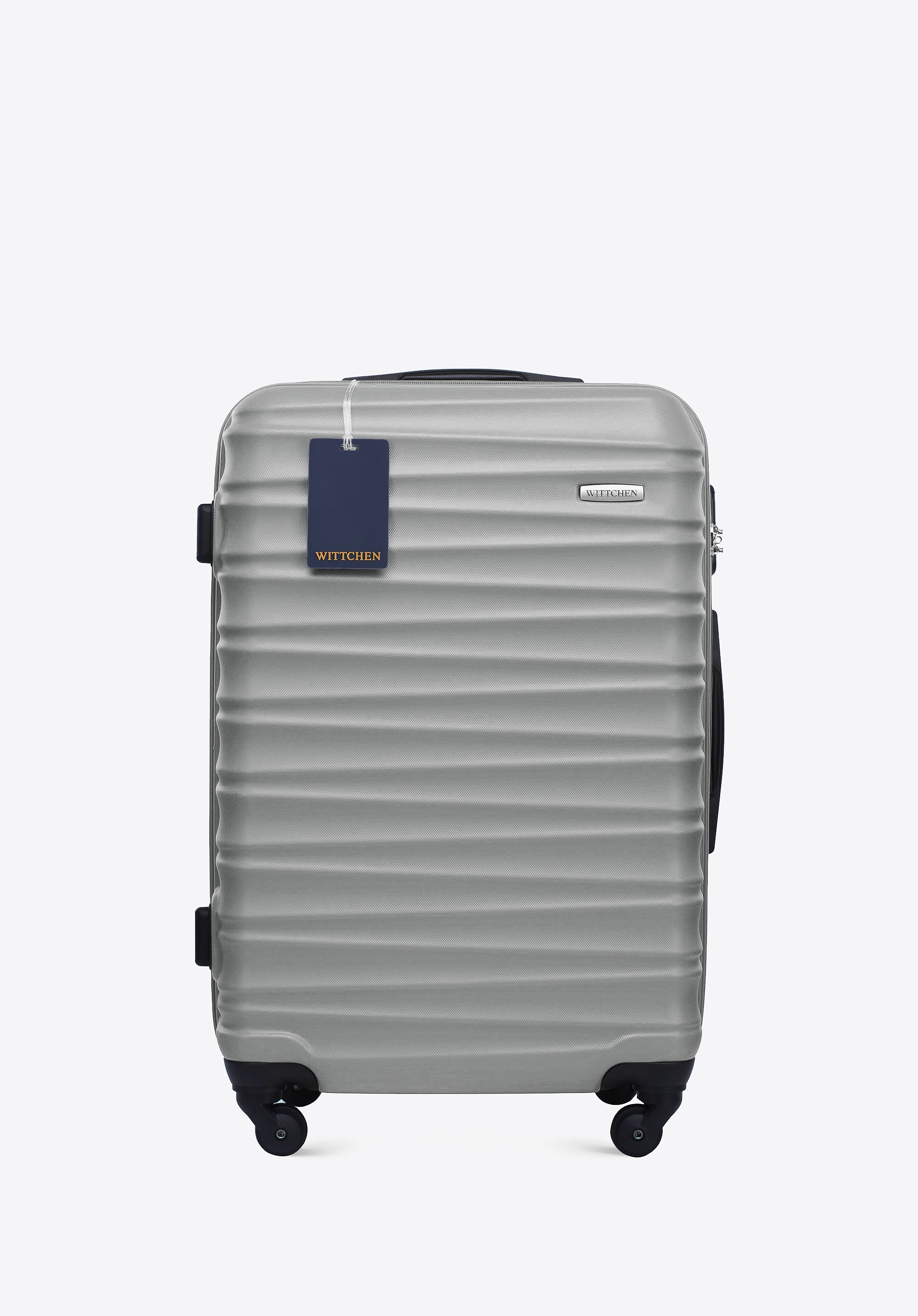 Średnia walizka z ABS - u i identyfikator z logo WITTCHEN szara