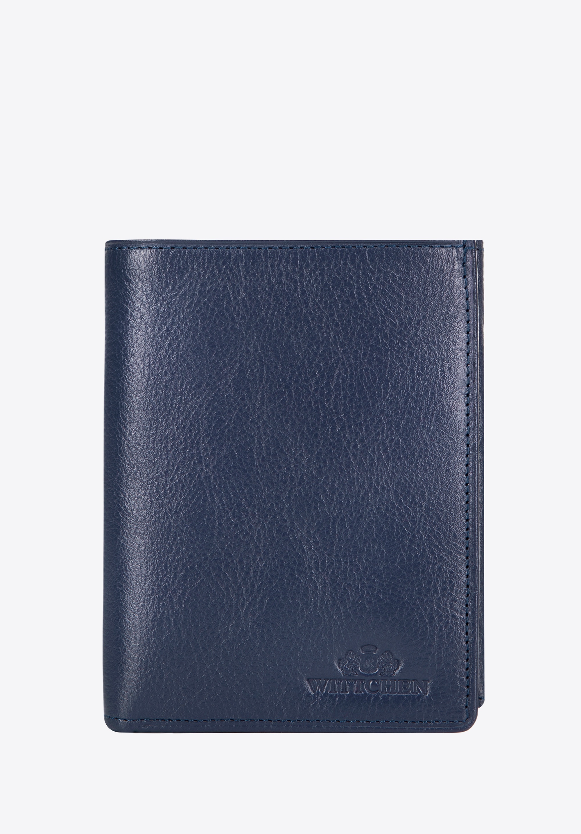 Praktyczny męski portfel skórzany granatowy