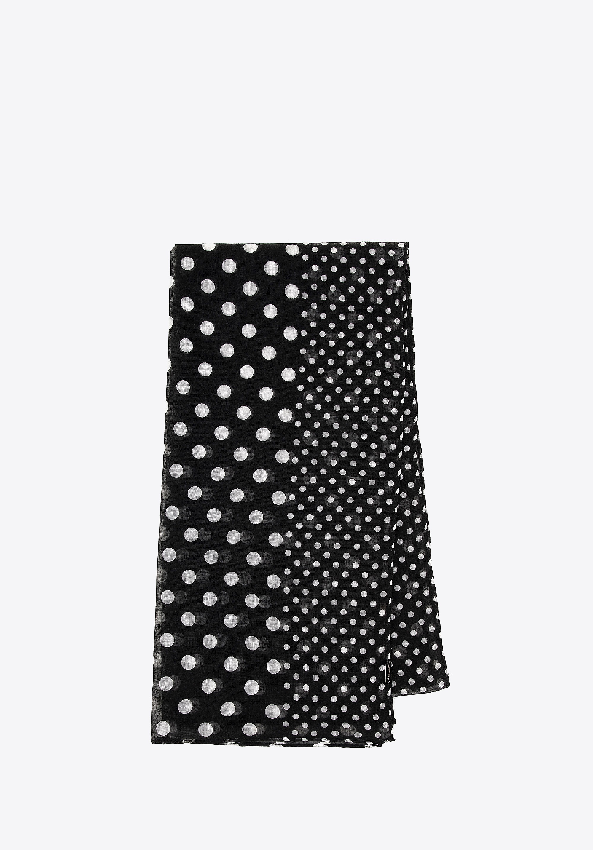 Damski szal w grochy i groszki czarno - biały