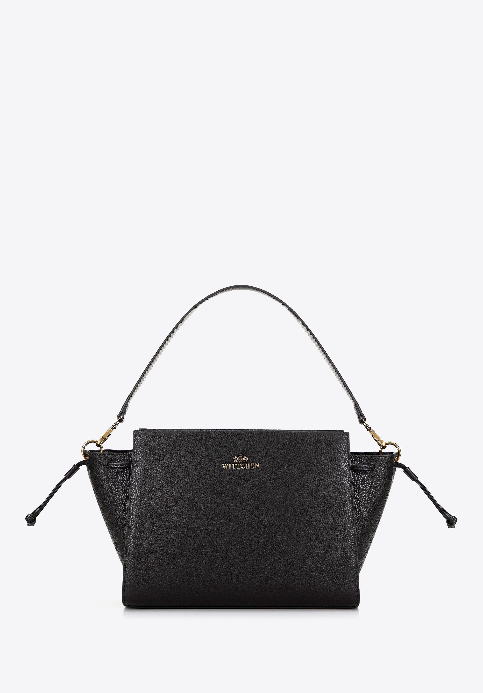 Skórzany kuferek z troczkami czarny