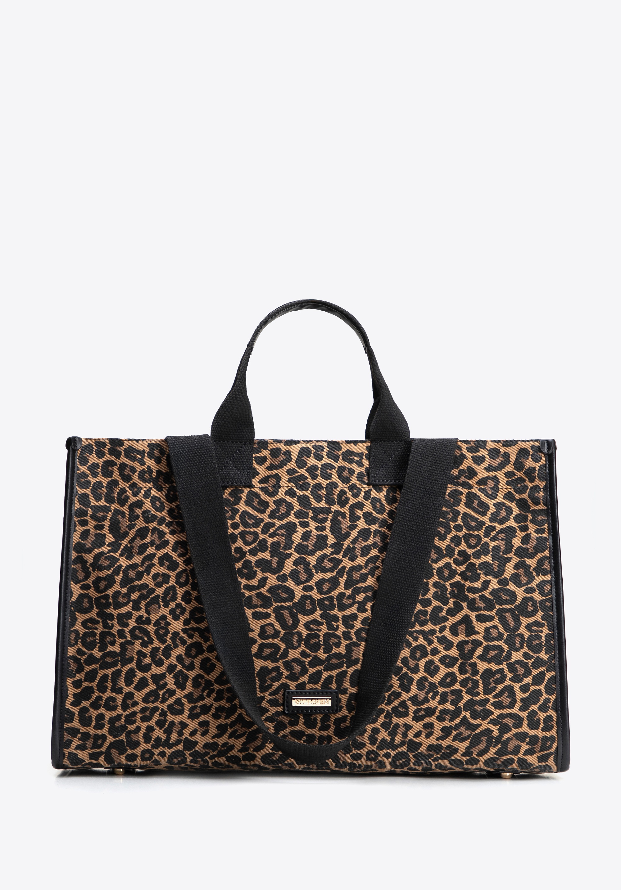 Uniwersalna shopperka damska brązowo - czarna