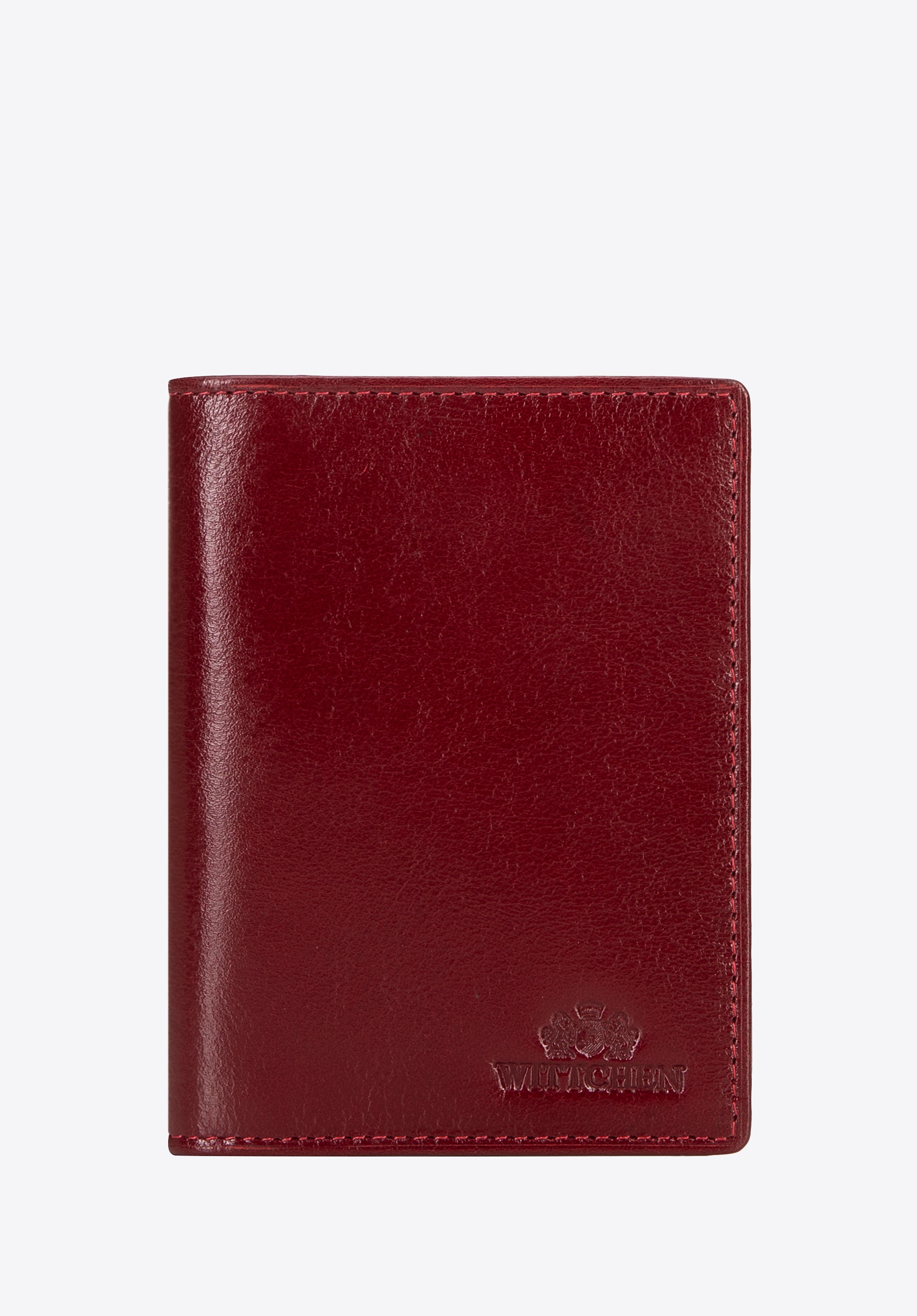 Etui na dokumenty skórzane z kieszenią na dowód rejestracyjny czerwone