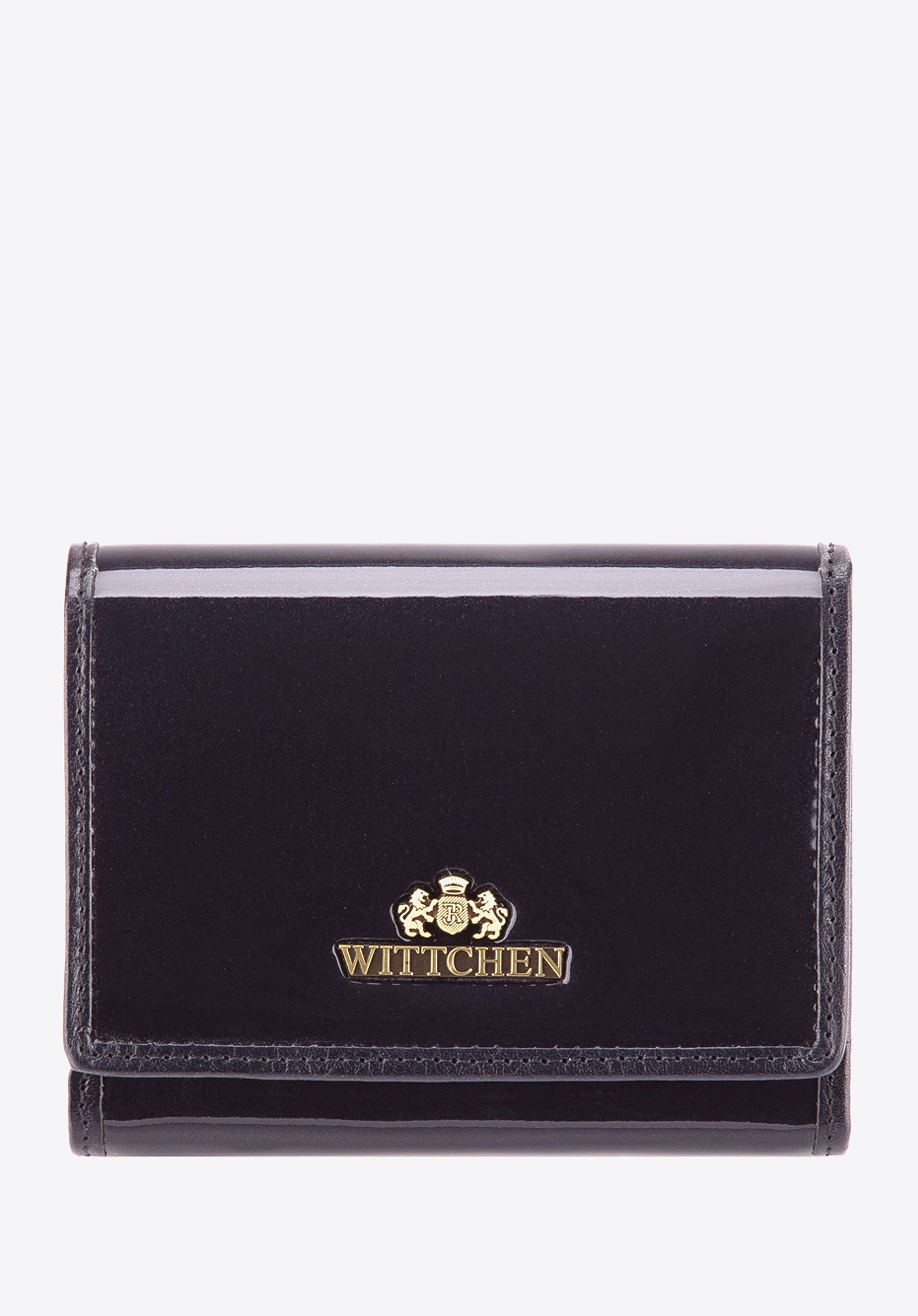 Damski portfel ze skóry lakierowany średni