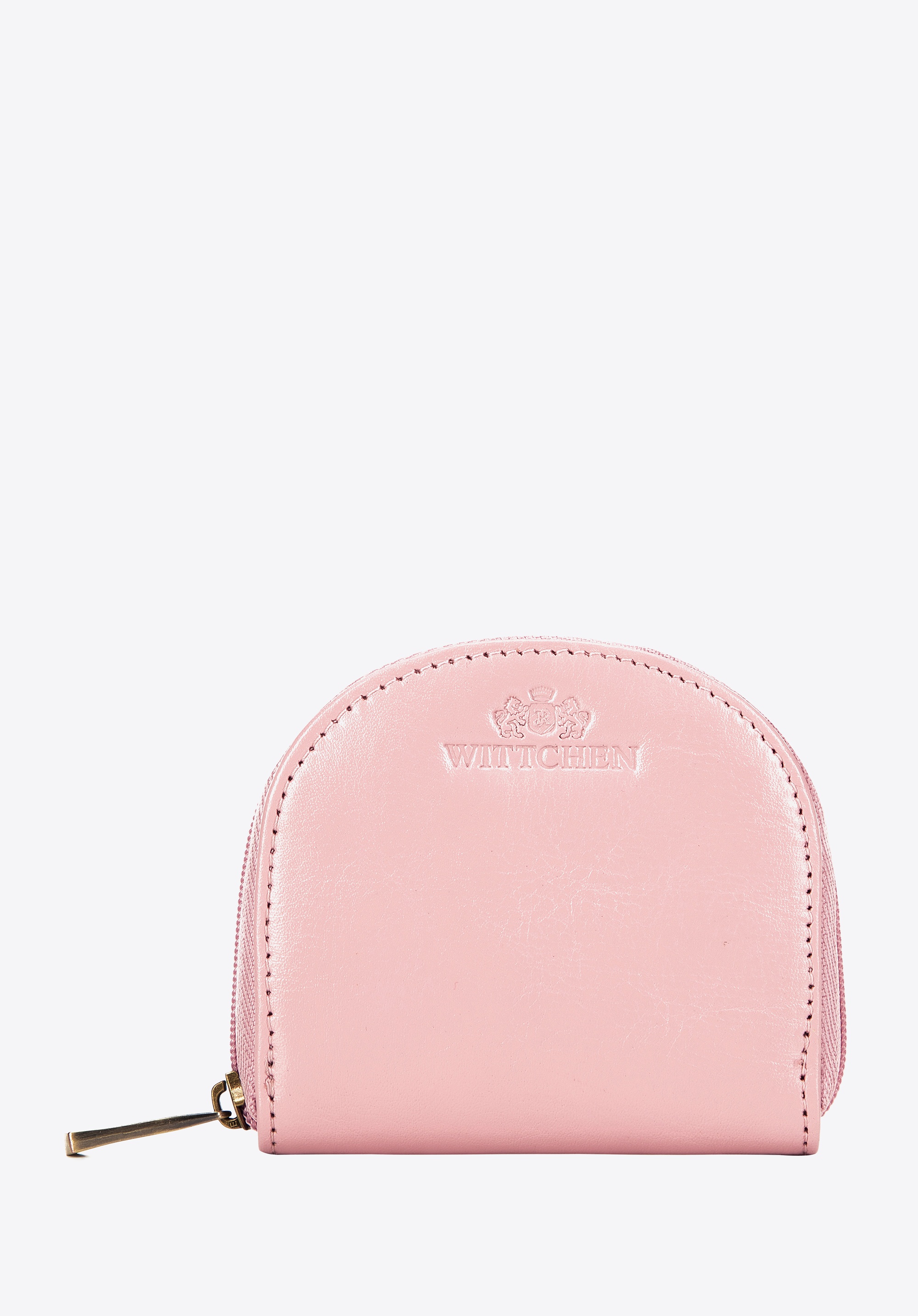 Bilonówka ze skóry na suwak różowa