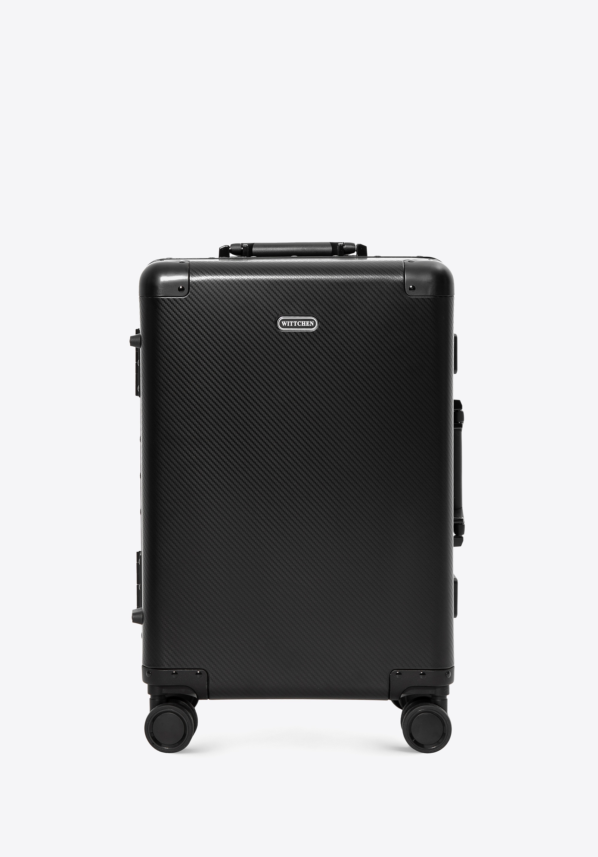 Mała walizka z aluminium na kółkach czarna