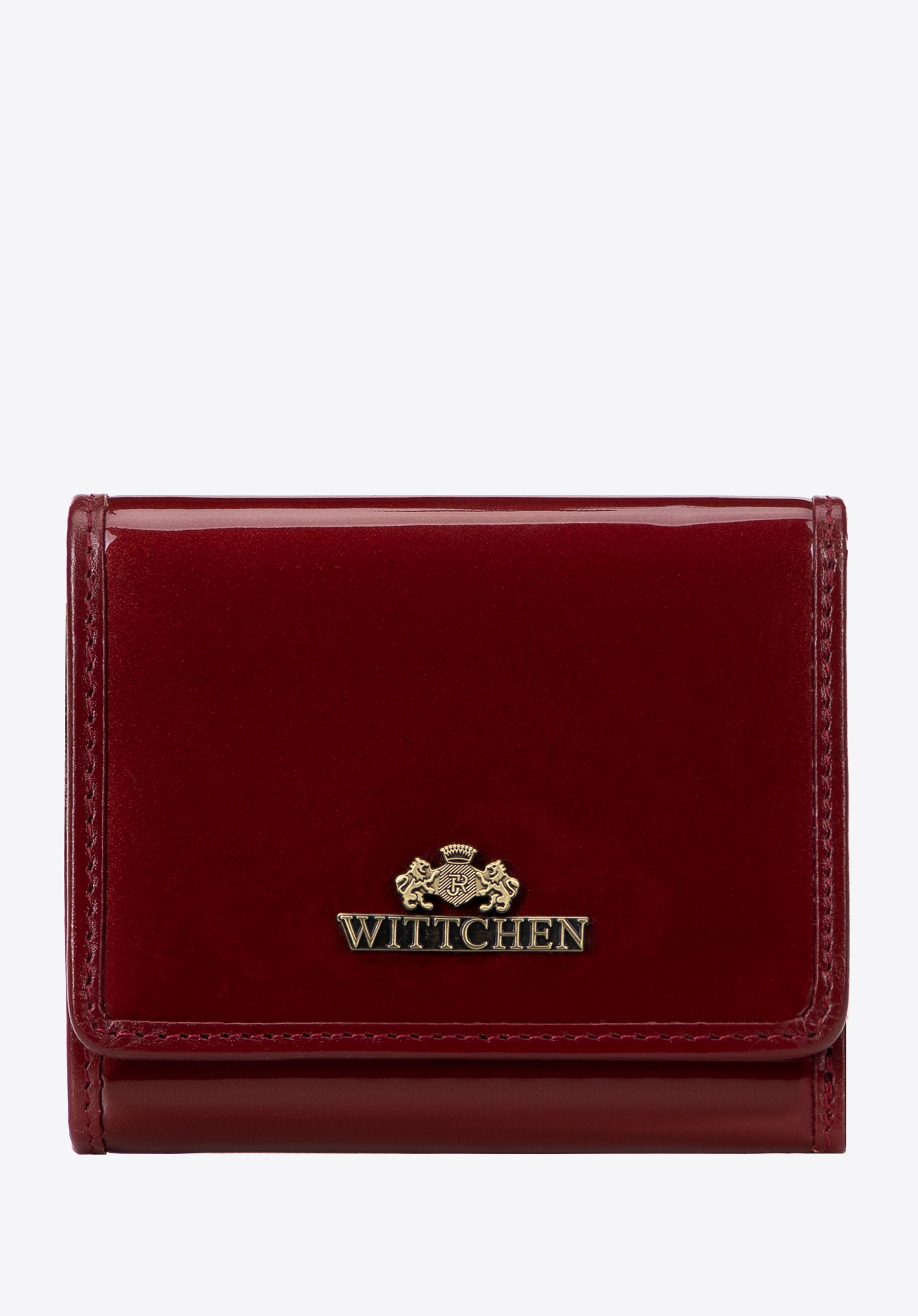 Damski portfel ze skóry naturalnej lakierowanej czerwony