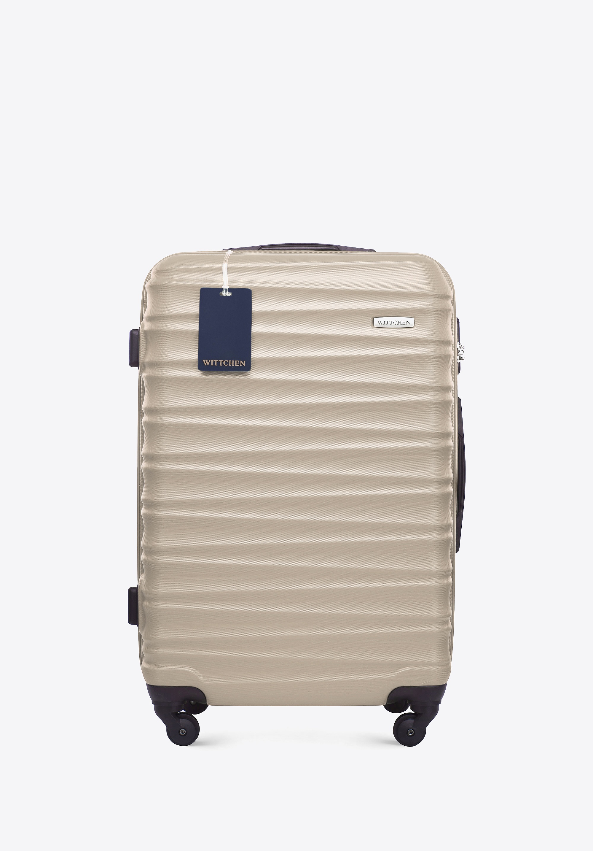 Średnia walizka z ABS - u i identyfikator z logo WITTCHEN beżowa