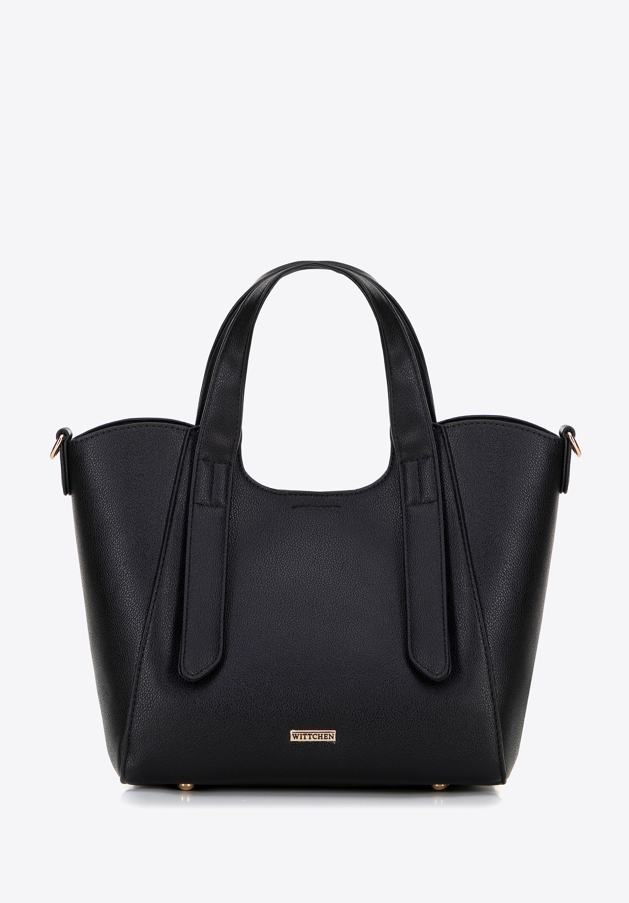 Damski kuferek z wyjmowaną saszetką czarny