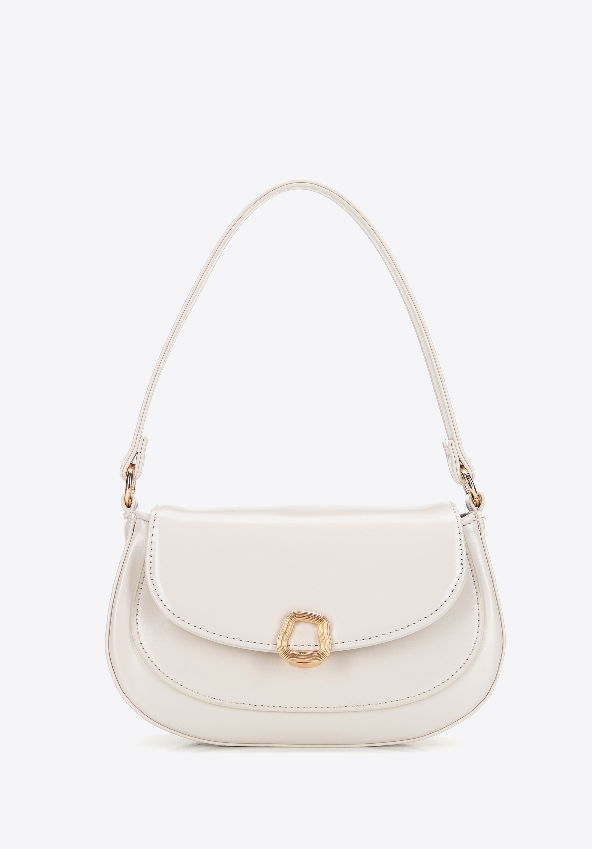 Damska minitorebka z imitacji skóry kremowa