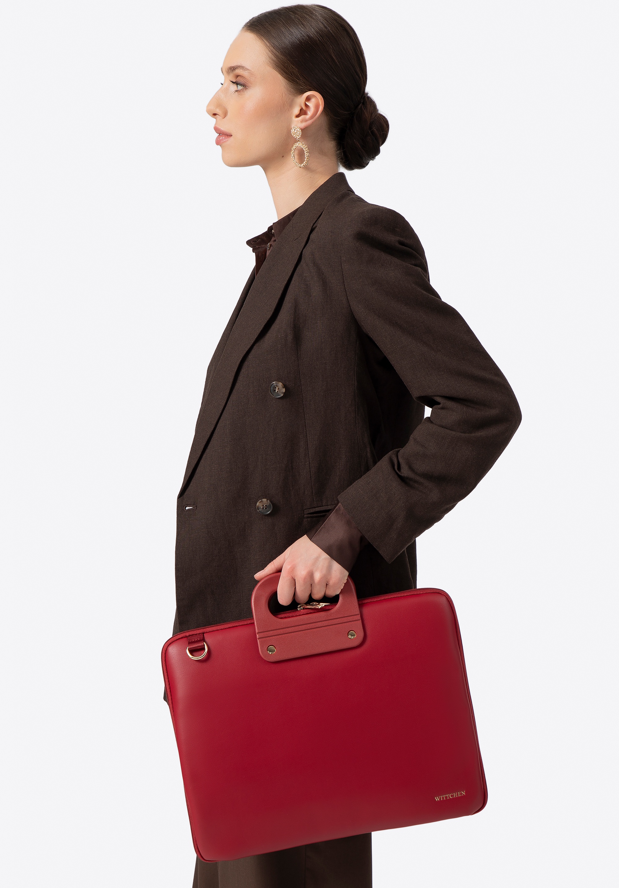 Torba na laptopa 15” z imitacji skóry czerwona