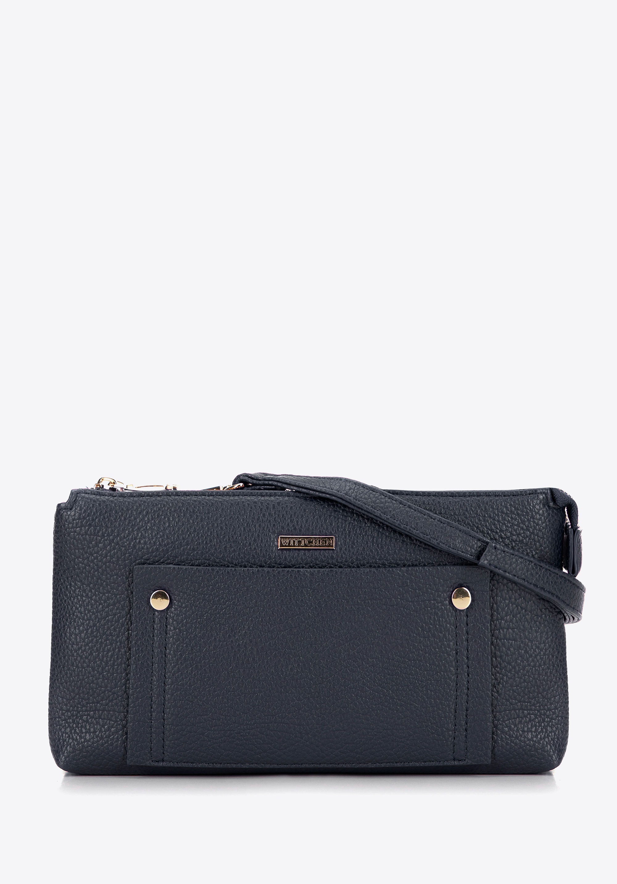 Damska crossbody dwukomorowa z kieszonką granatowa