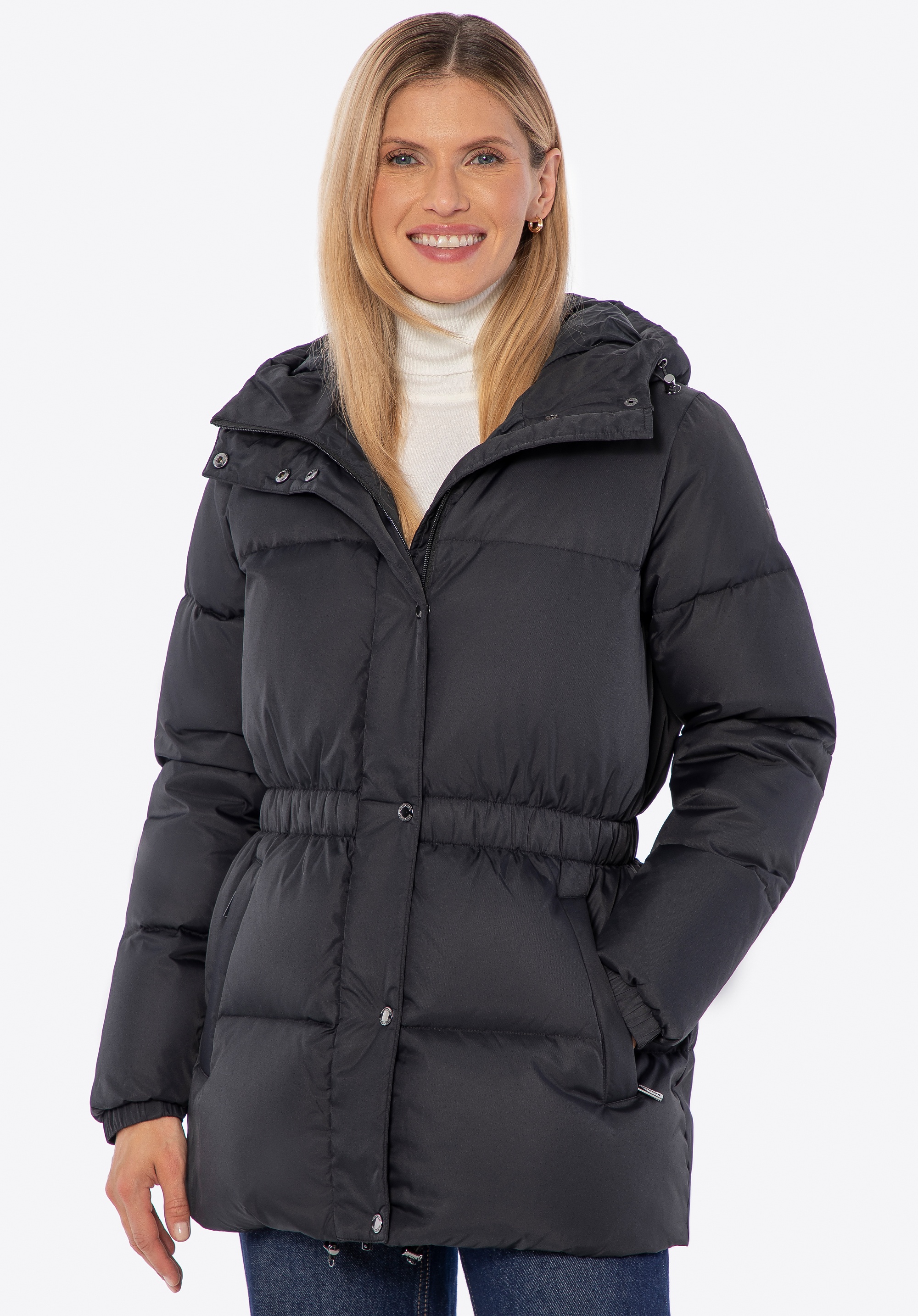 Damska kurtka z naturalnym puchem czarna