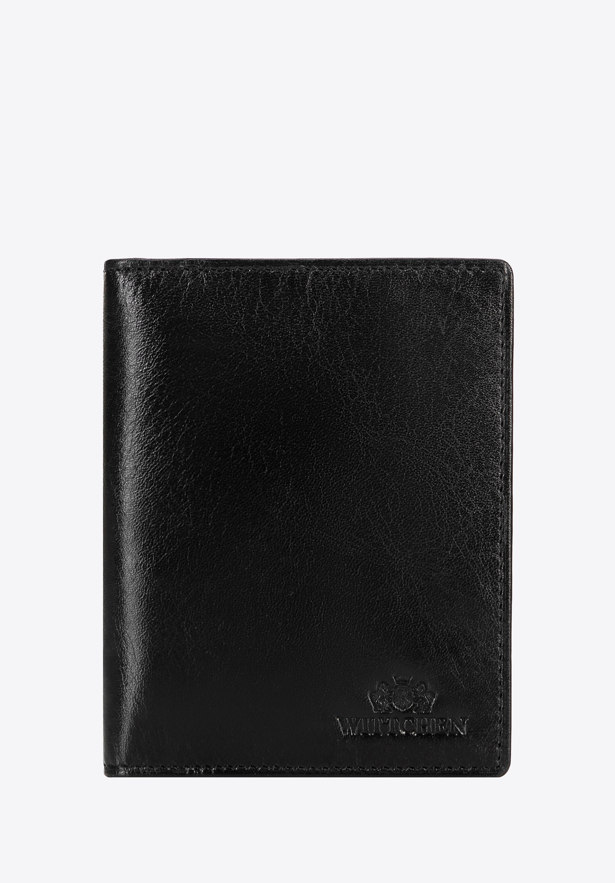 Skórzane etui na dokumenty pionowe czarne