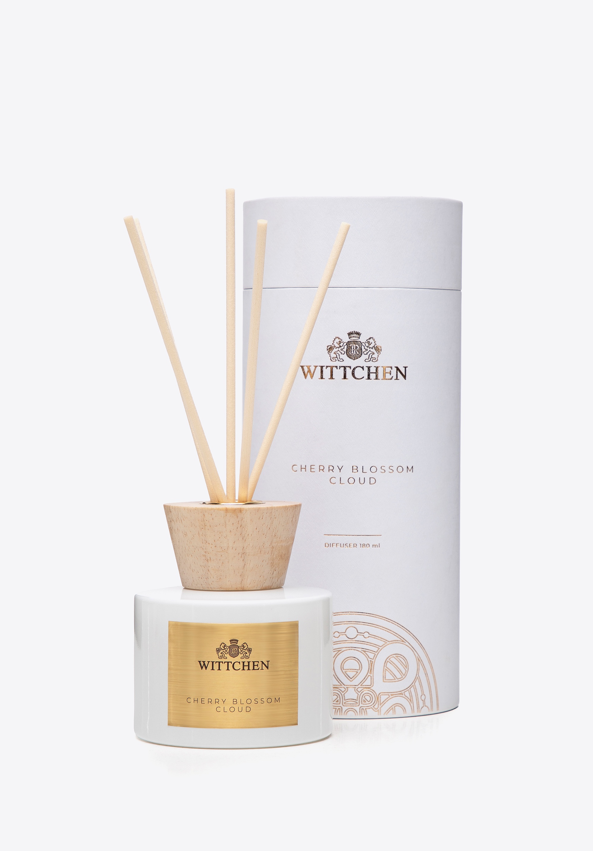 Szklany dyfuzor z drewnianą nakrętką duży Cherry Blossom Cloud