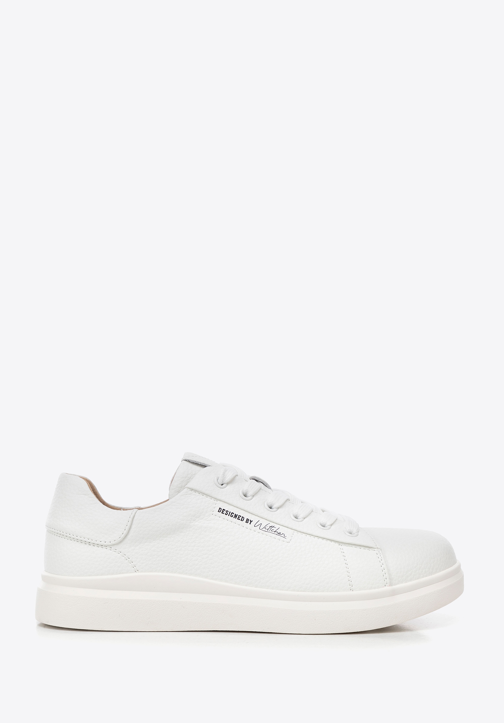 Damskie klasyczne sneakersy na platformie białe