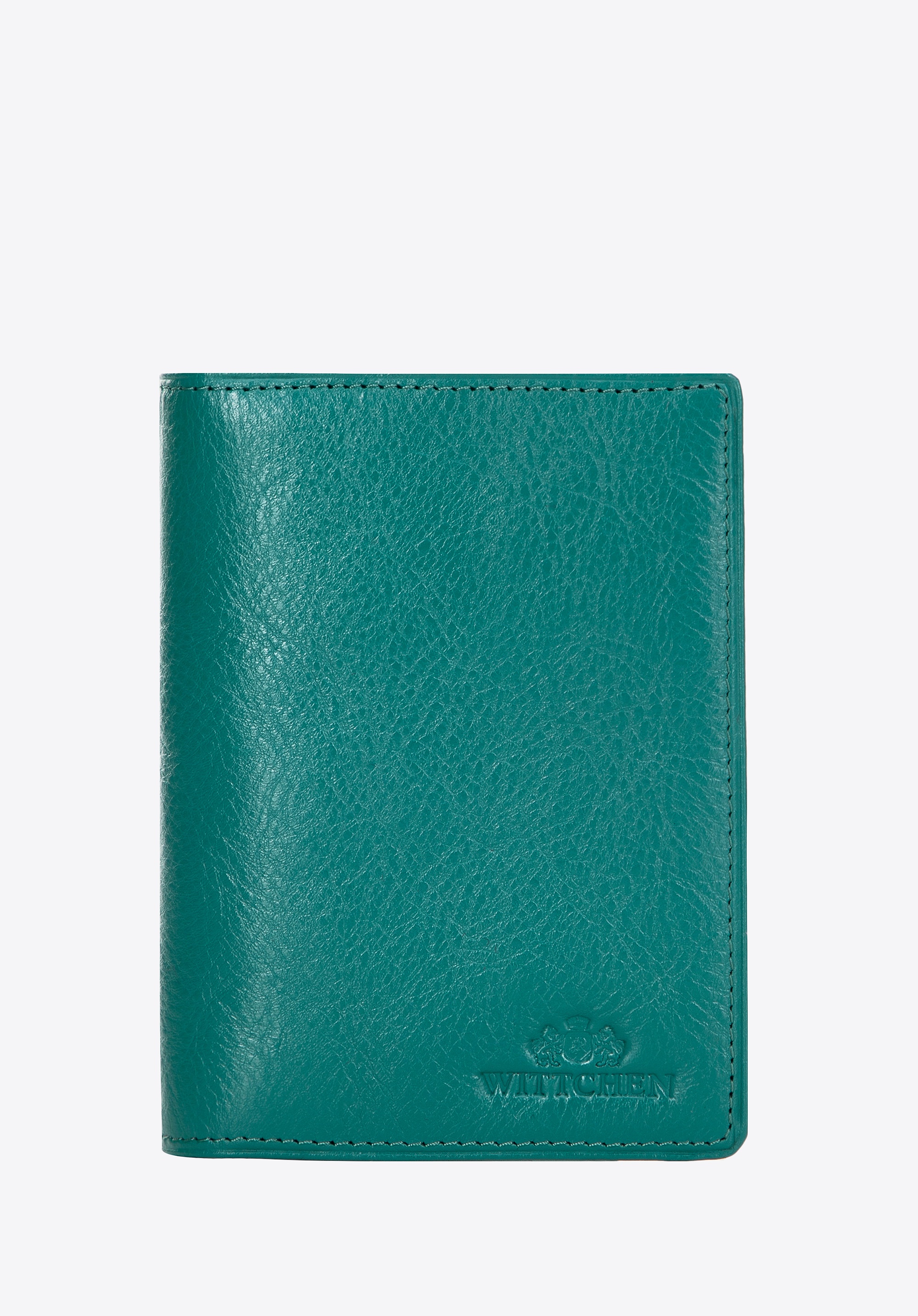 Etui na dokumenty skórzane z kieszenią zielone