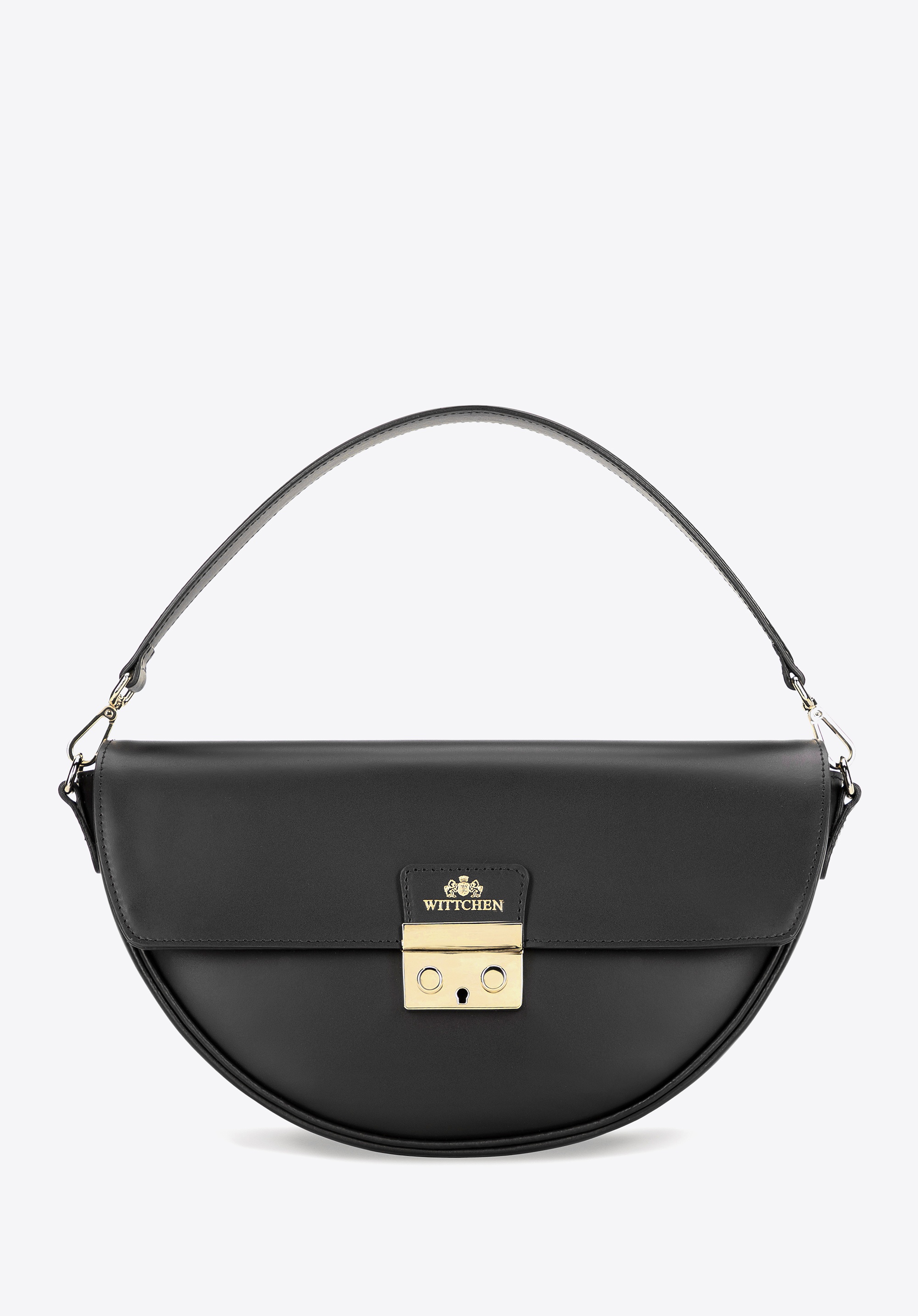 Elegancka torebka na ramię ze skóry naturalnej czarna