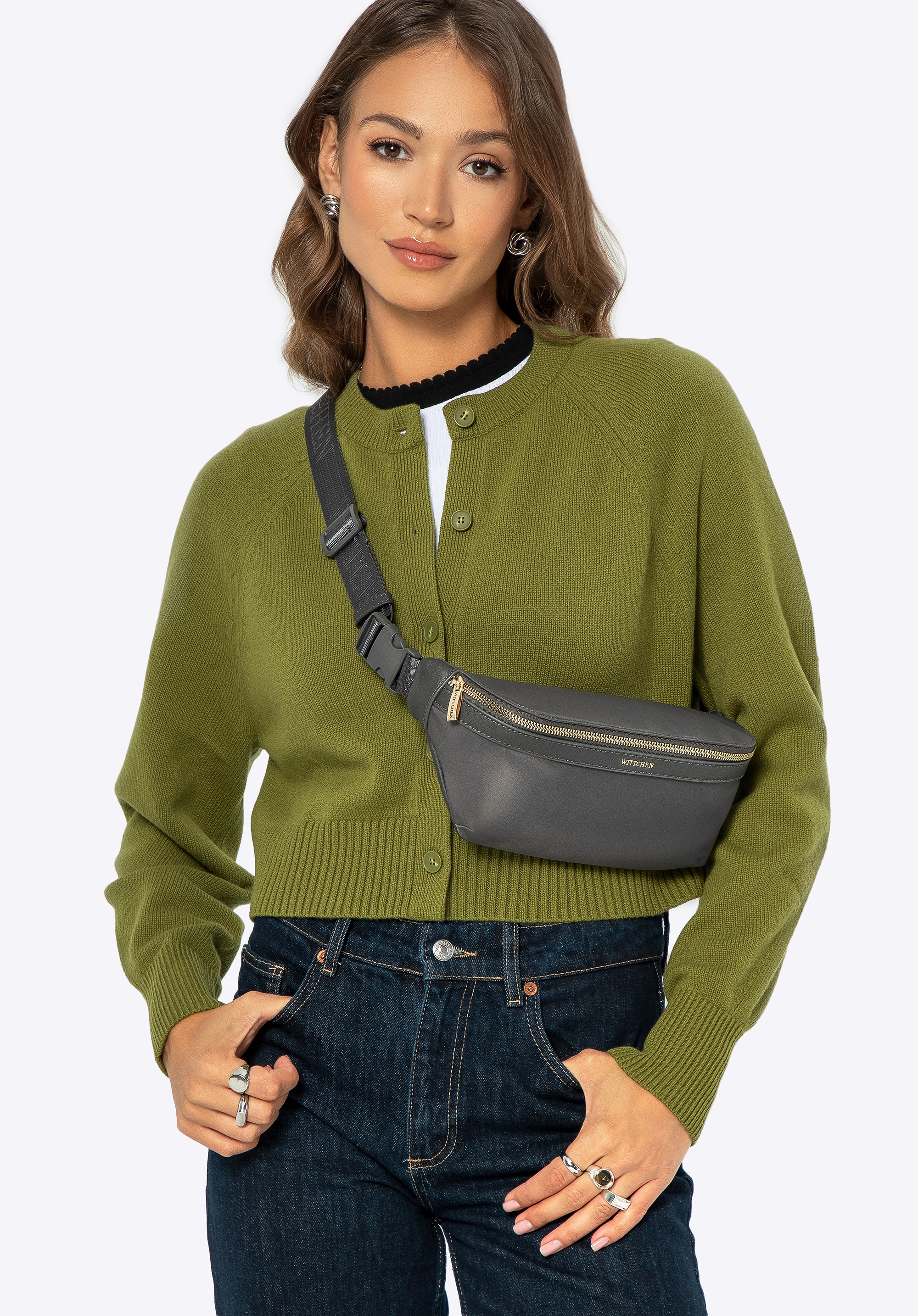 Damska nerka z nylonu szara