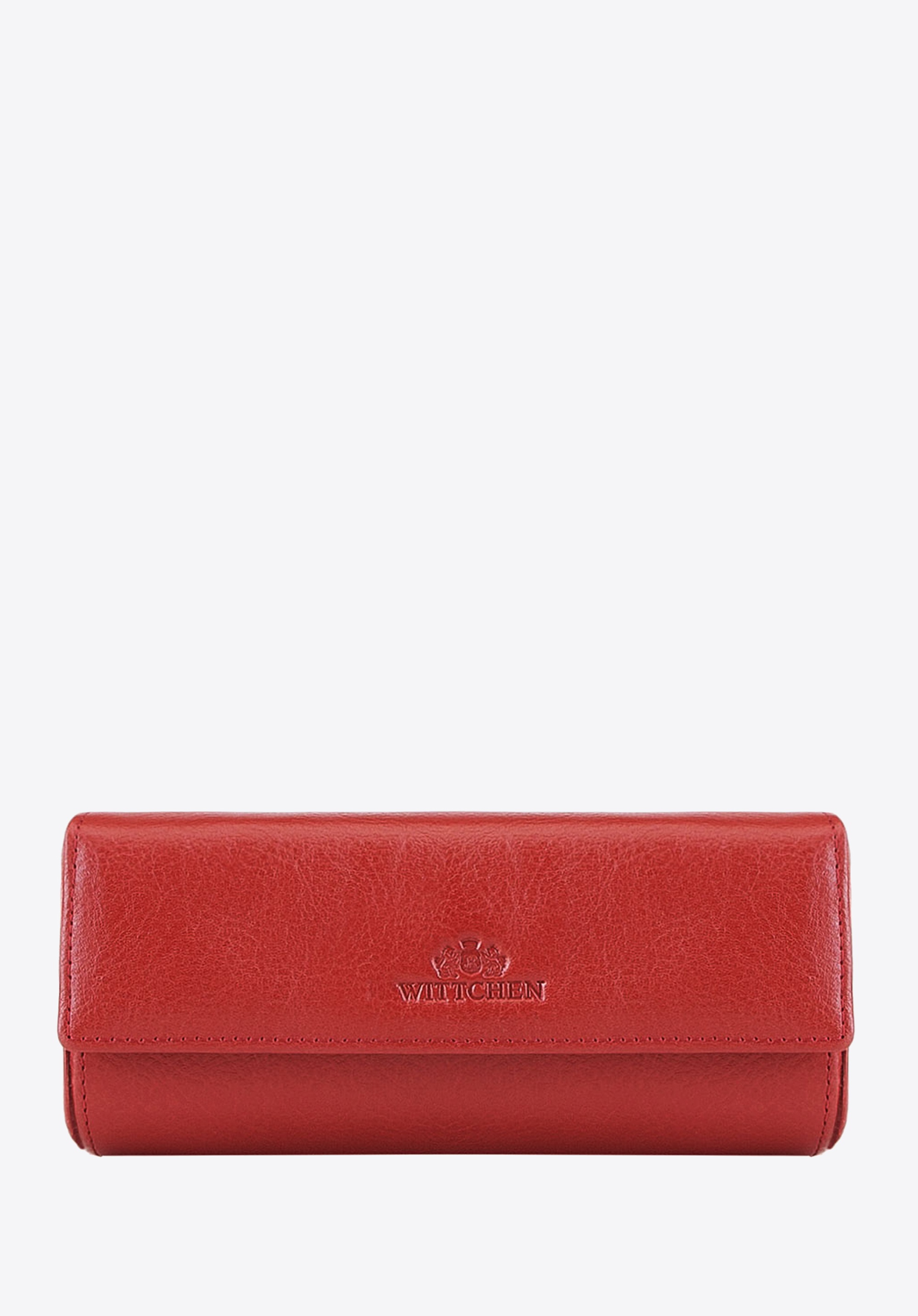 Etui na okulary skórzane proste czerwone