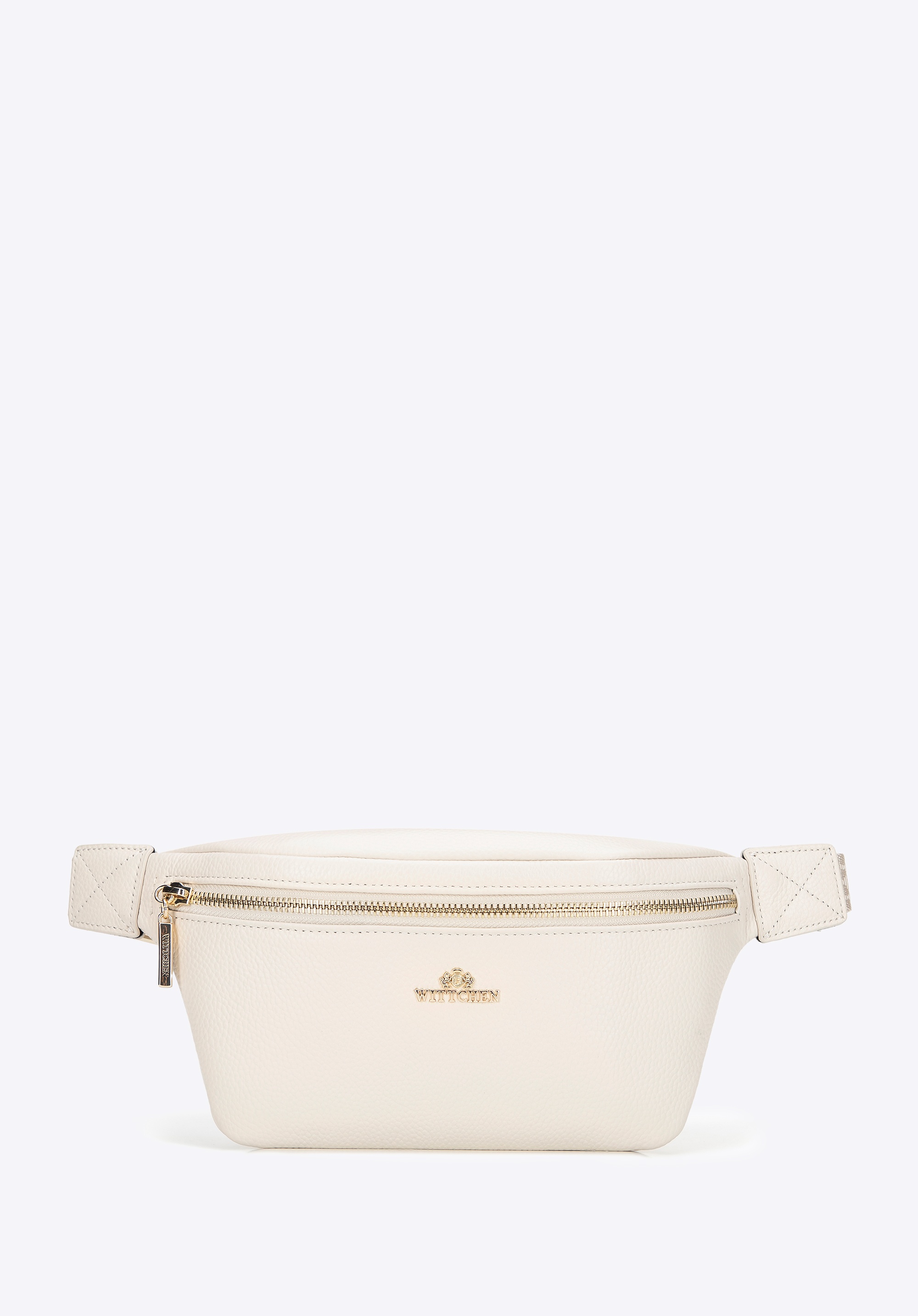 Damska nerka ze skóry naturalnej o fakturze groszkowej kremowa